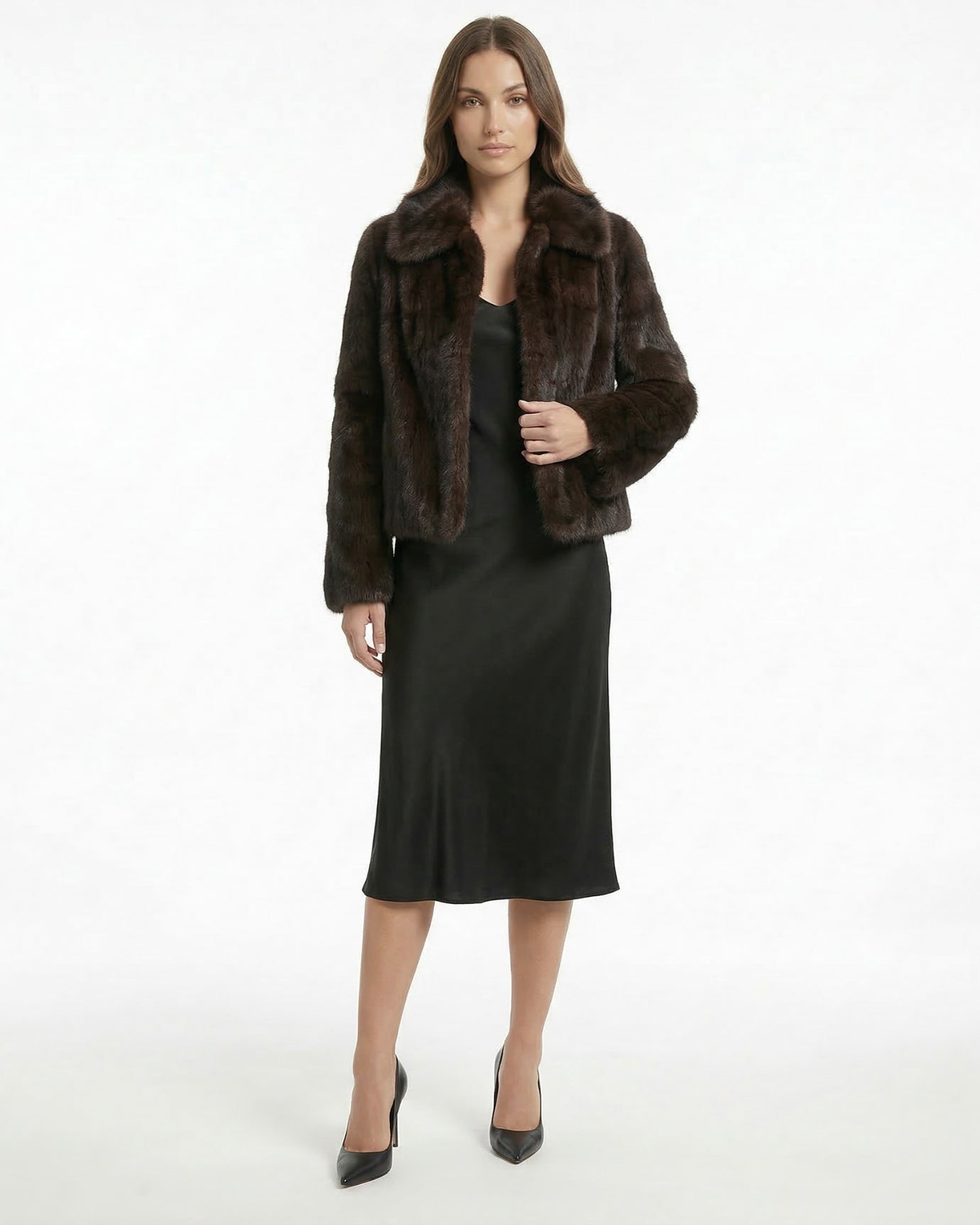 Coffee Full Rabbit Fur Jacket Coat