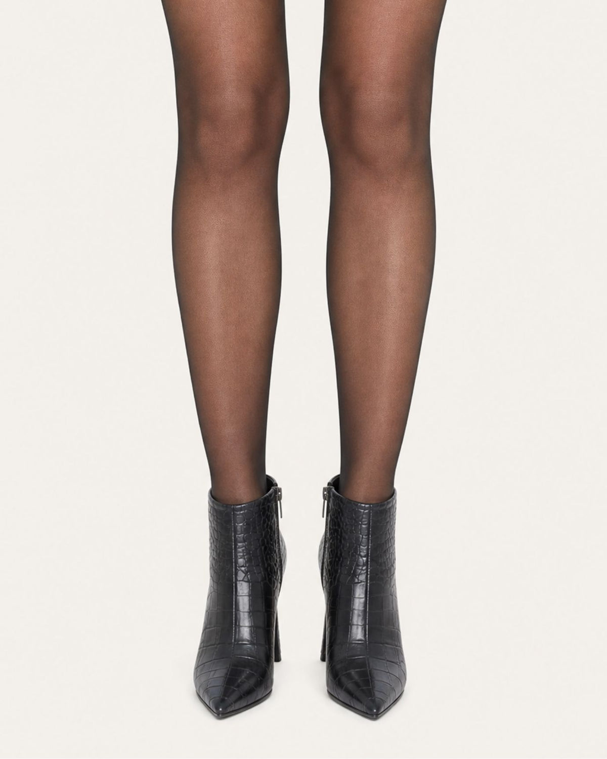 Pointed-Toe Stiletto Booties with Side Zip