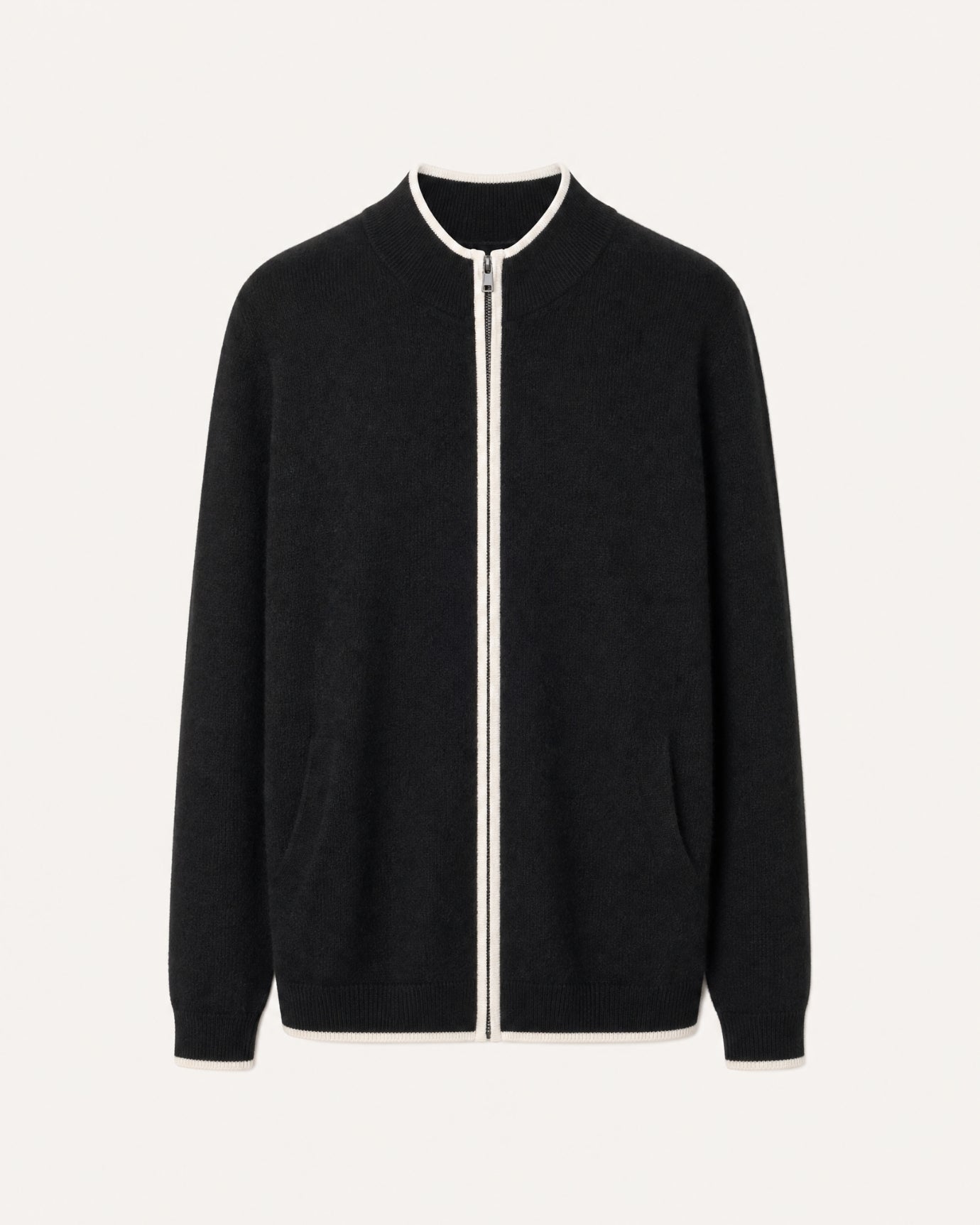 London Cashmere Full-Zip Cardigan Jacket