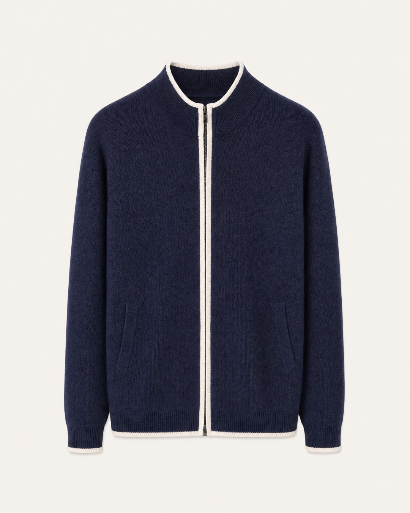 London Cashmere Full-Zip Cardigan Jacket