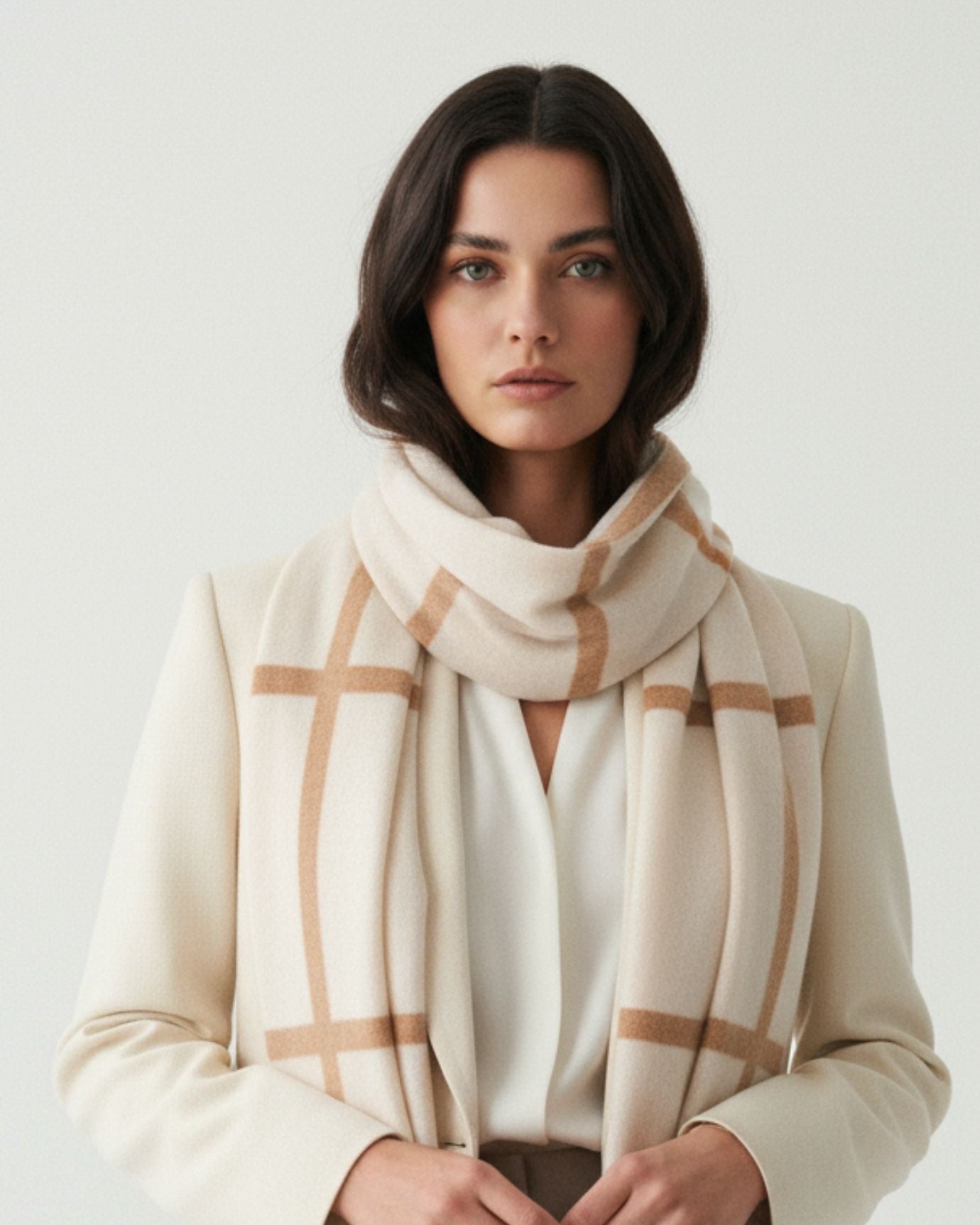 Cashmere Thickened Scarf Striped knitted warm