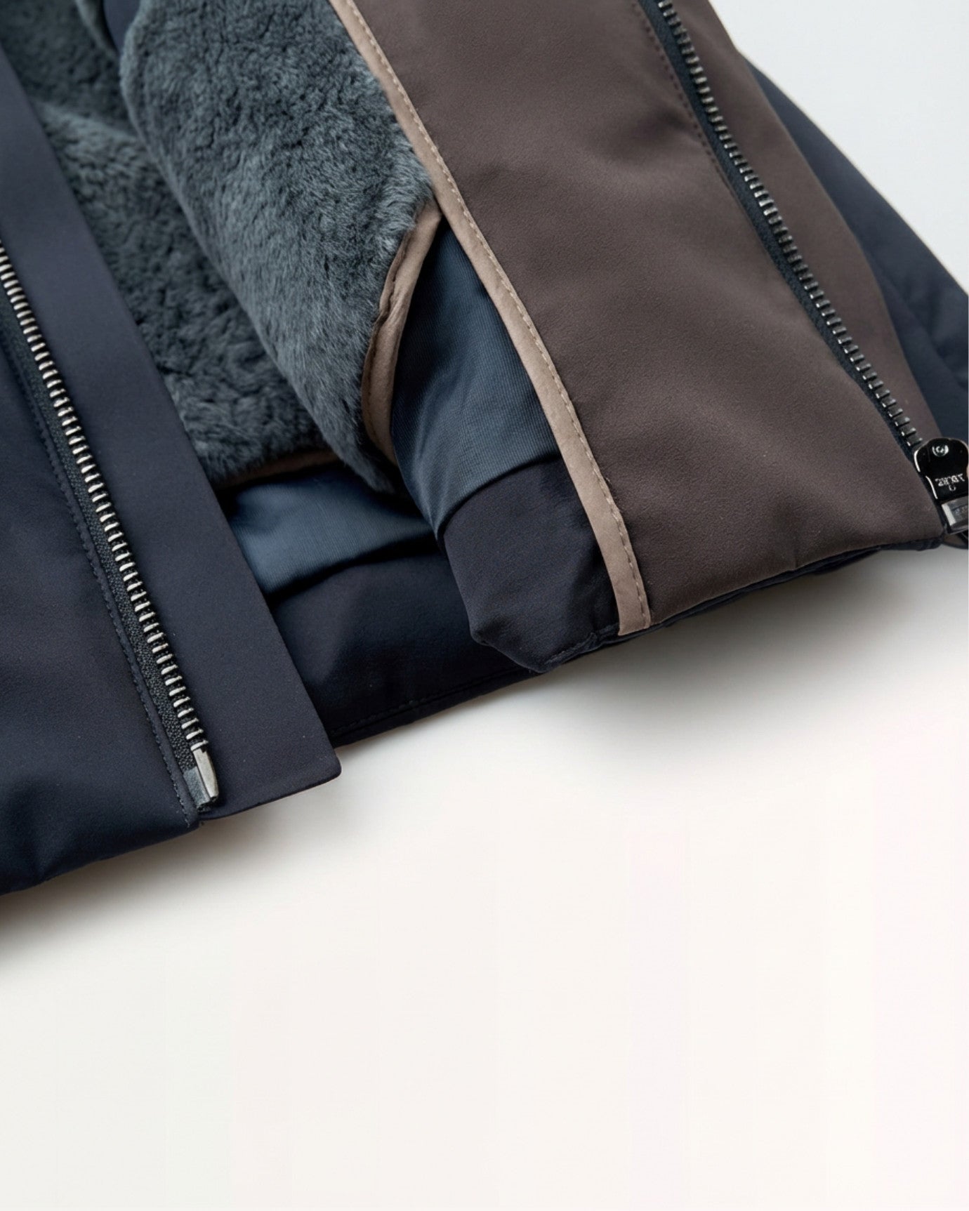 High-End Jacket with Mink Fur Collar & Detachable Rabbit Fur Liner