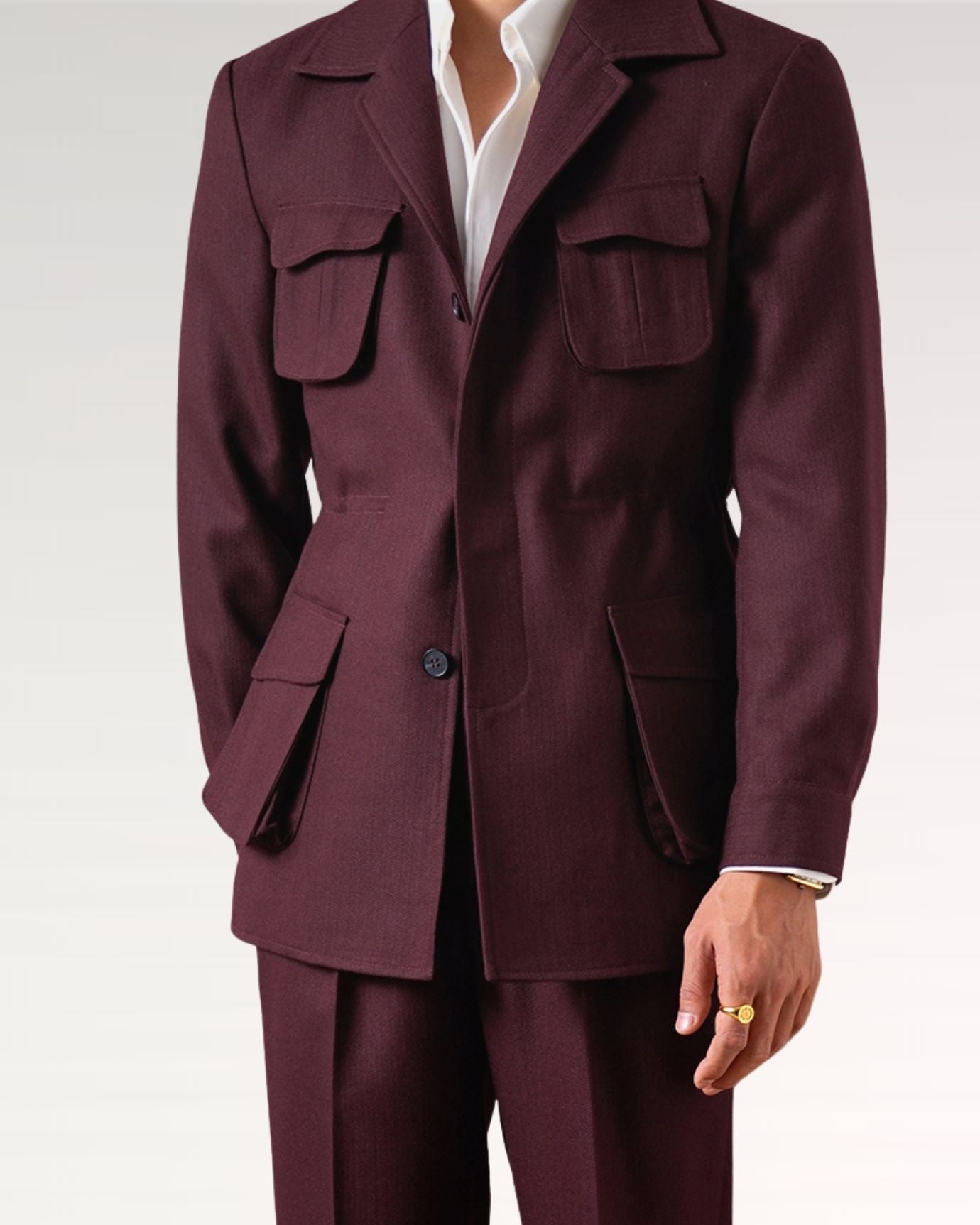Winter Blazer Jacket Burgundy Red