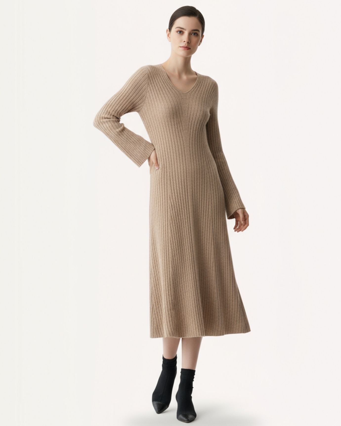 Cashmere Dress Skin Proof Tested V-Neck