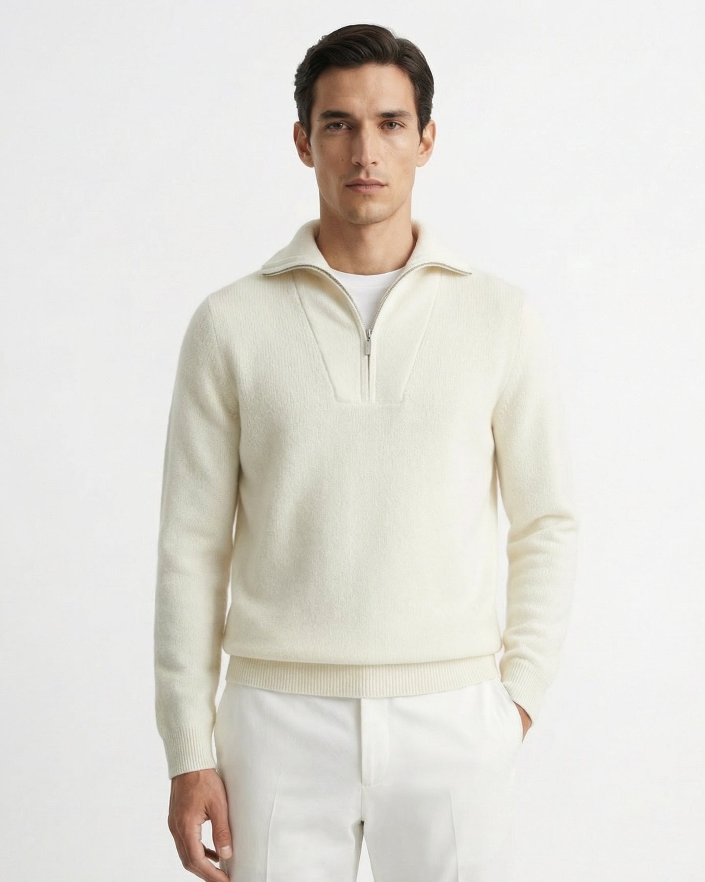 Cashmere Sweater Zipper Thickened