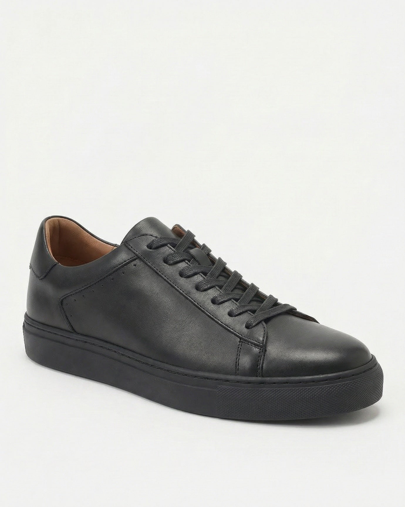 Milano Genuine Leather Black Fleece-Lined Shoes