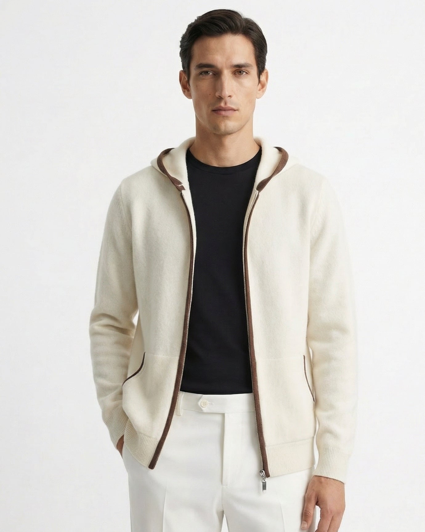 Cashmere Zipper Hooded Cardigan Limited Edition