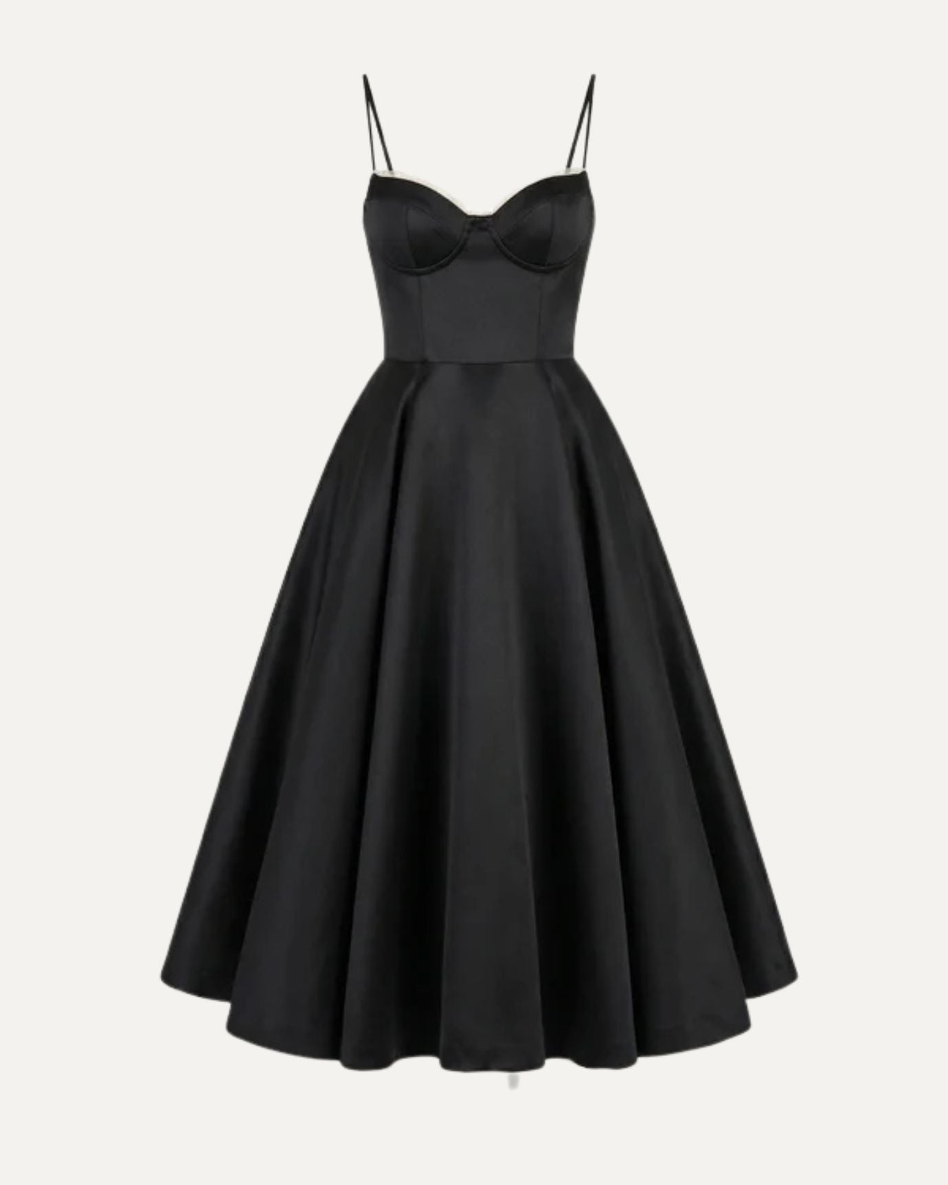 Giulia midi dress in black, classic feminine timeless elegance silhouette