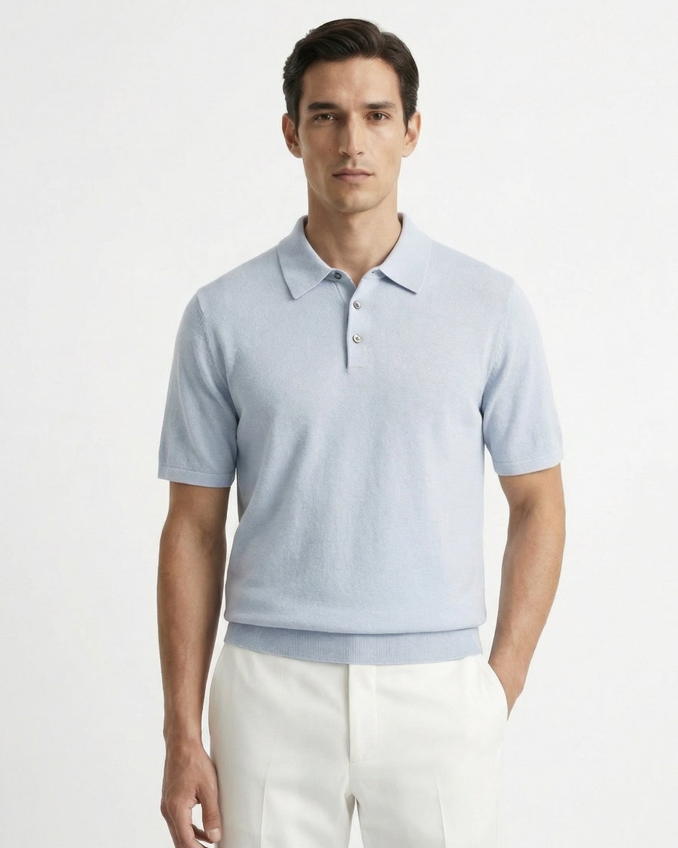 Mulberry Silk Cashmere Polo short-sleeved