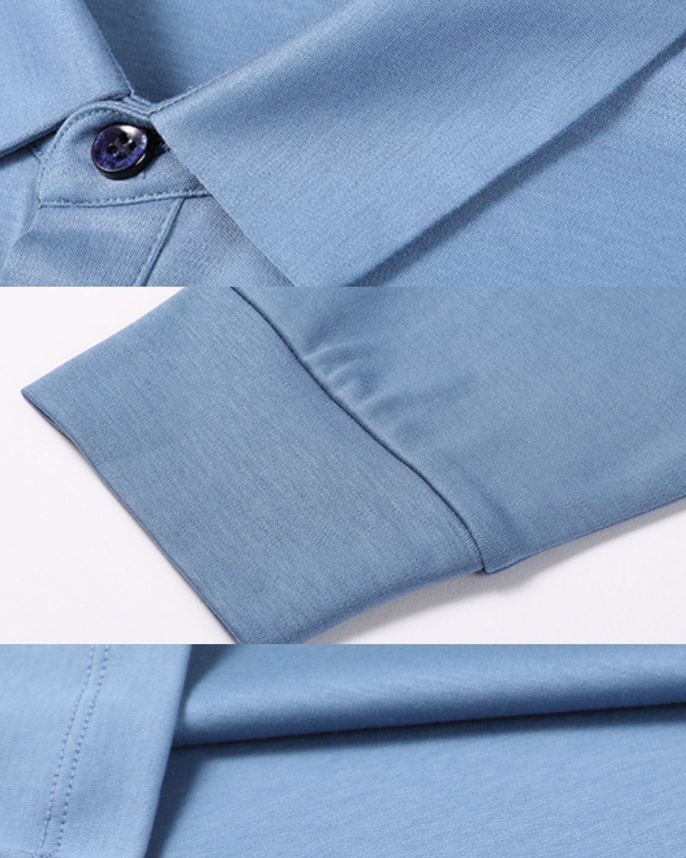 High-End Double Mercerized Cotton Silk Long-Sleeve Polo Shirt