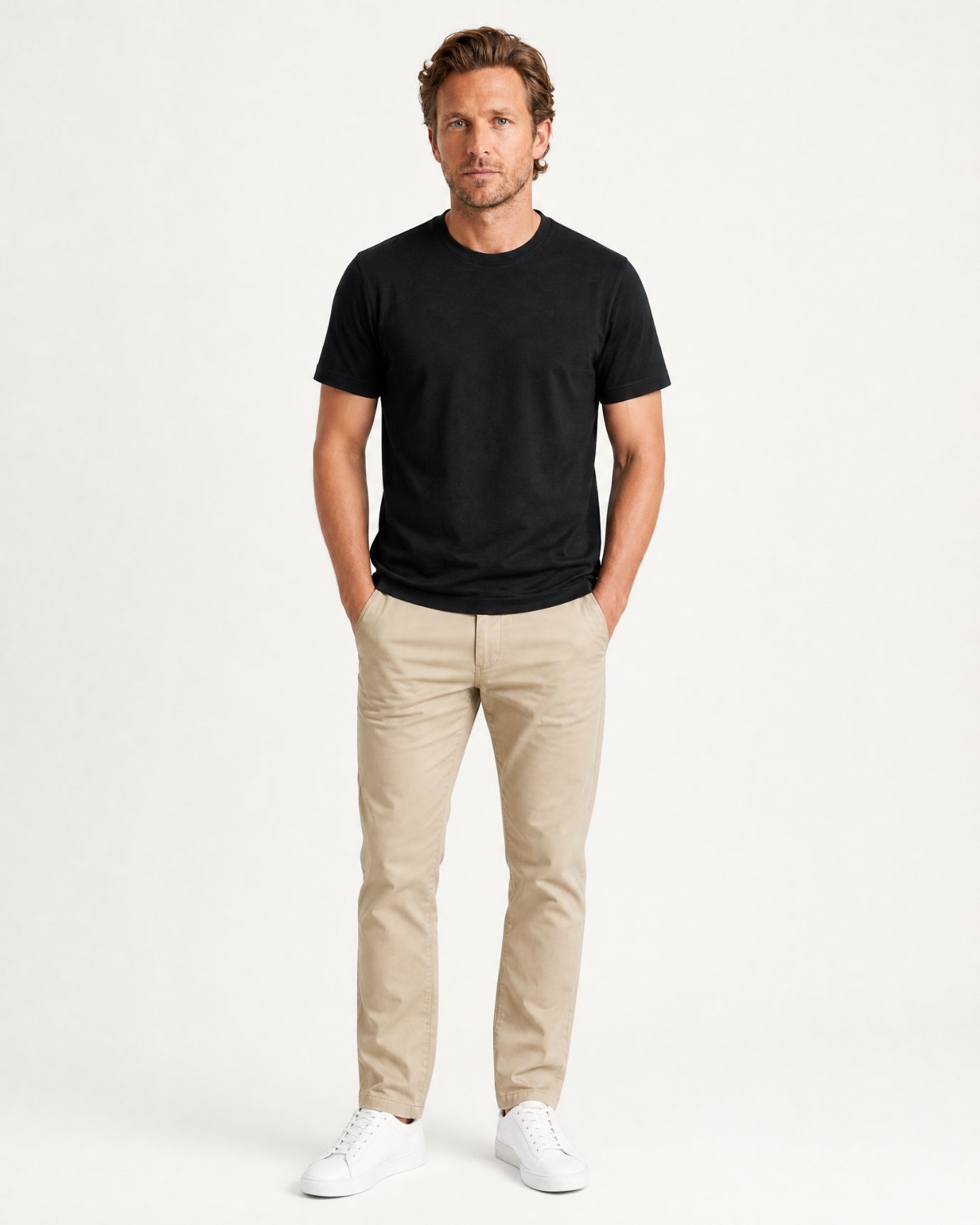 High-Count Australian Wool Crewneck Knit T-Shirt
