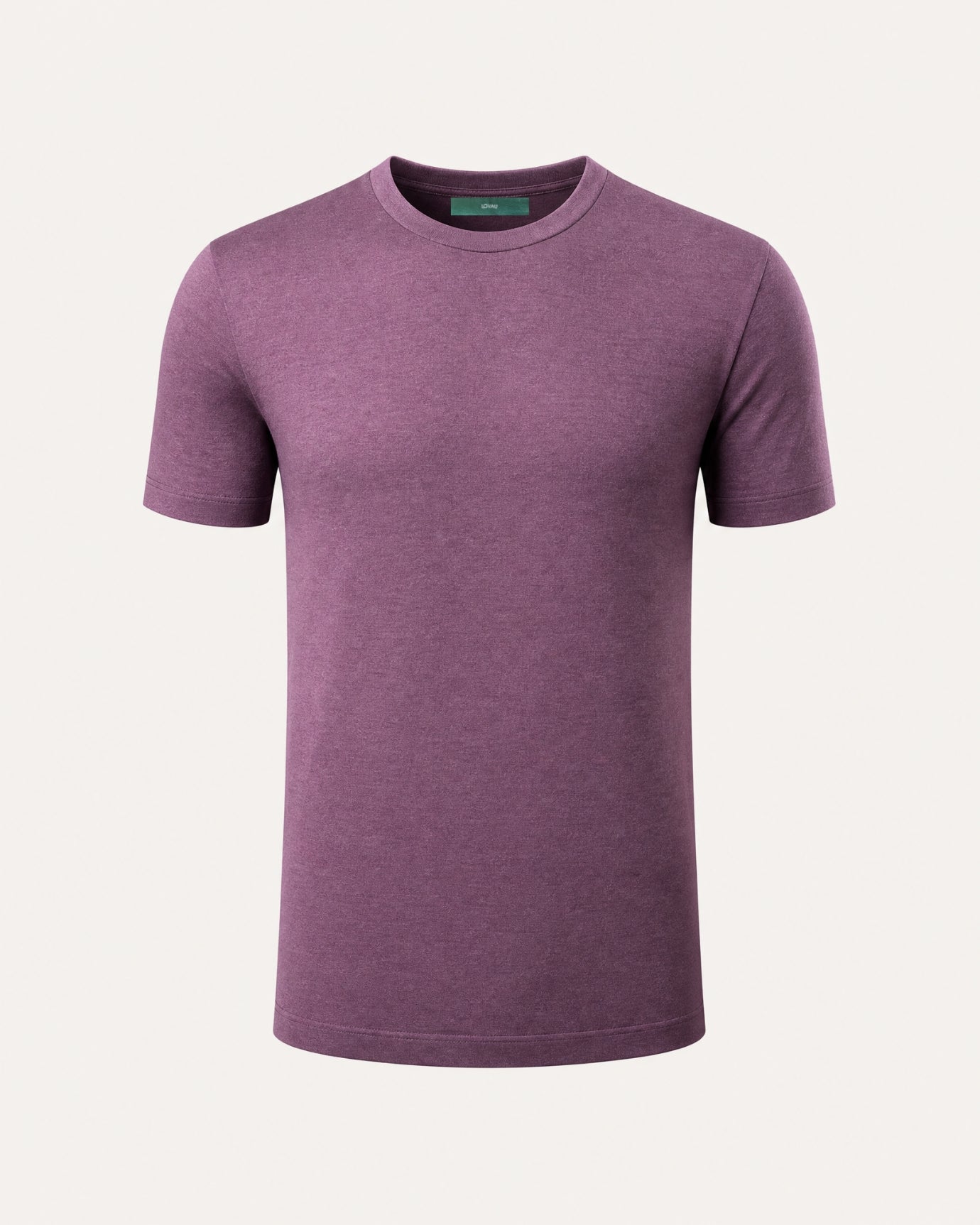 High-Count Australian Wool Crewneck Knit T-Shirt