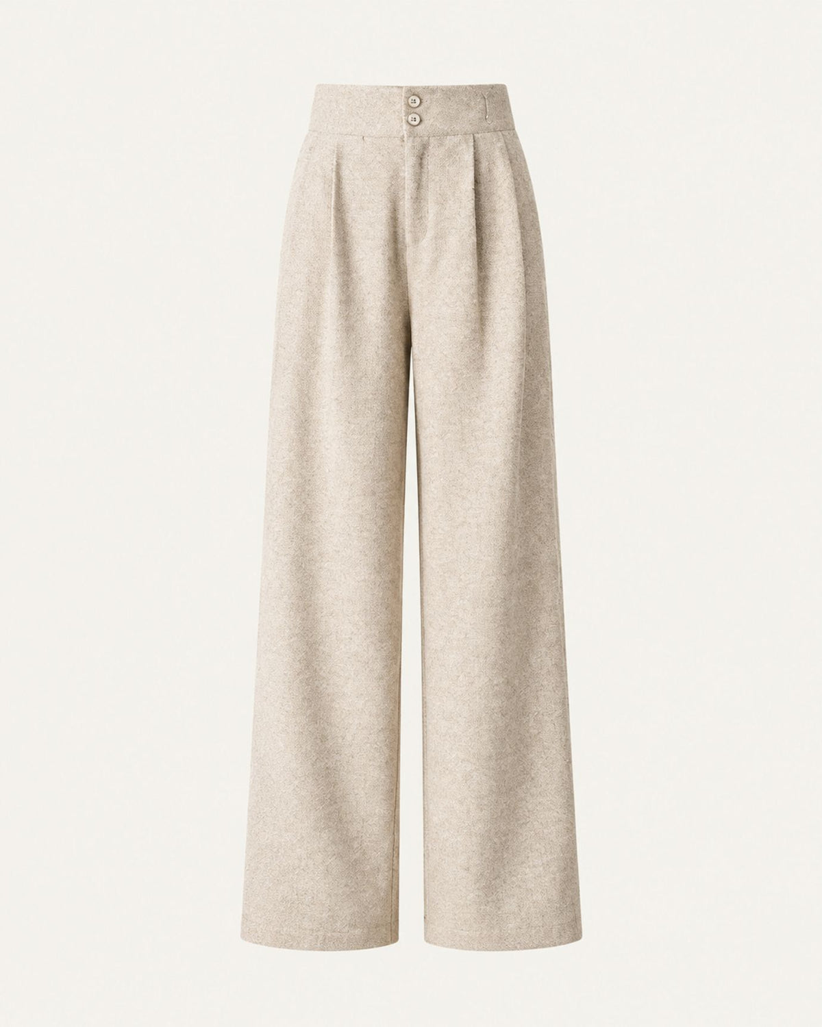 Drapey High-Waisted Wool Wide-Leg Woman Trousers