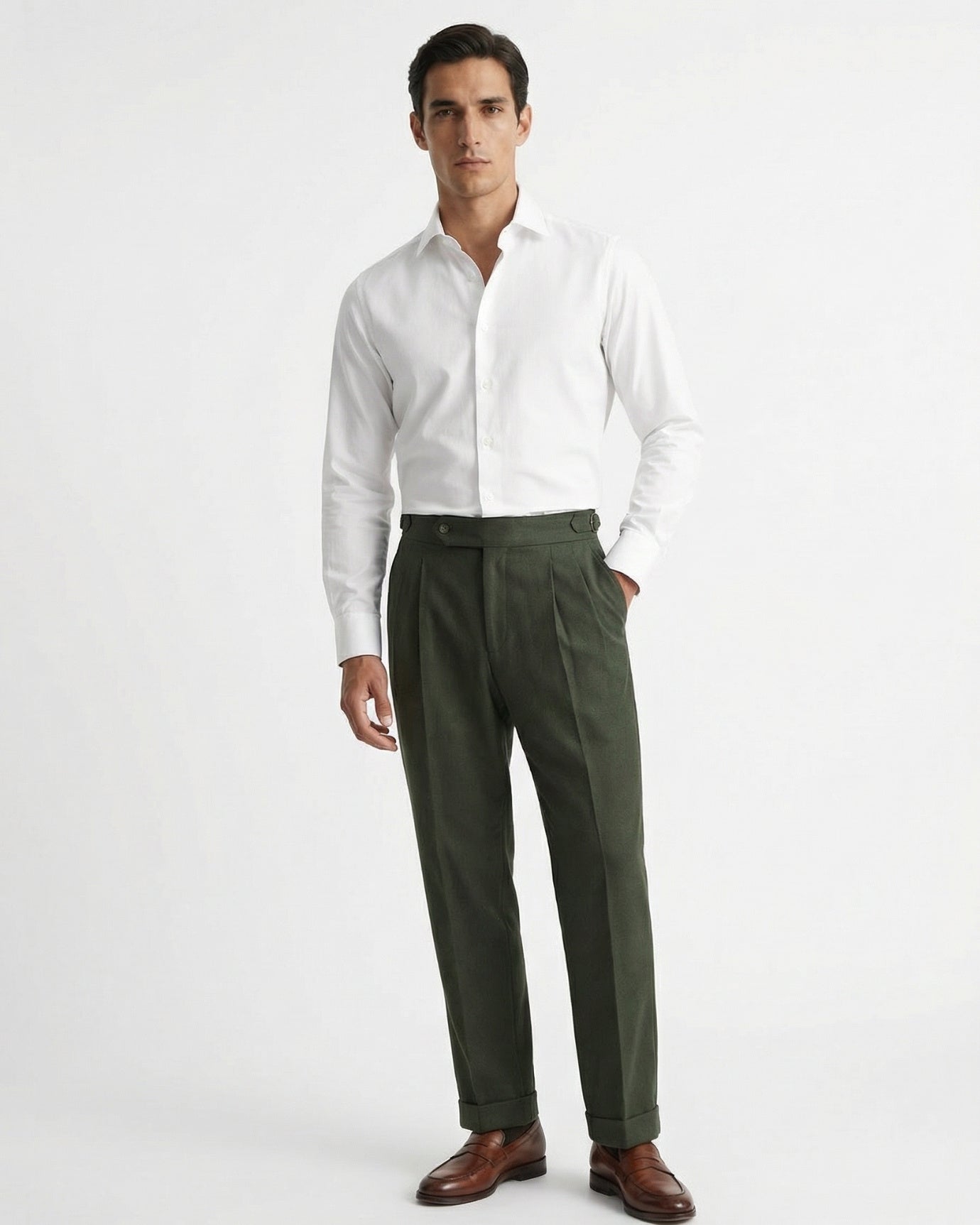 Business Trousers Cotton & Linen Blend