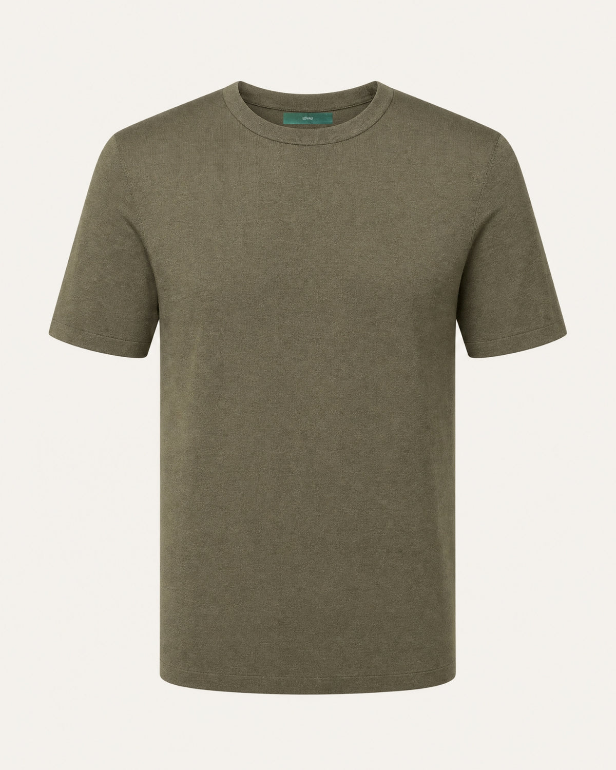 High-Count Australian Wool Crewneck Knit T-Shirt