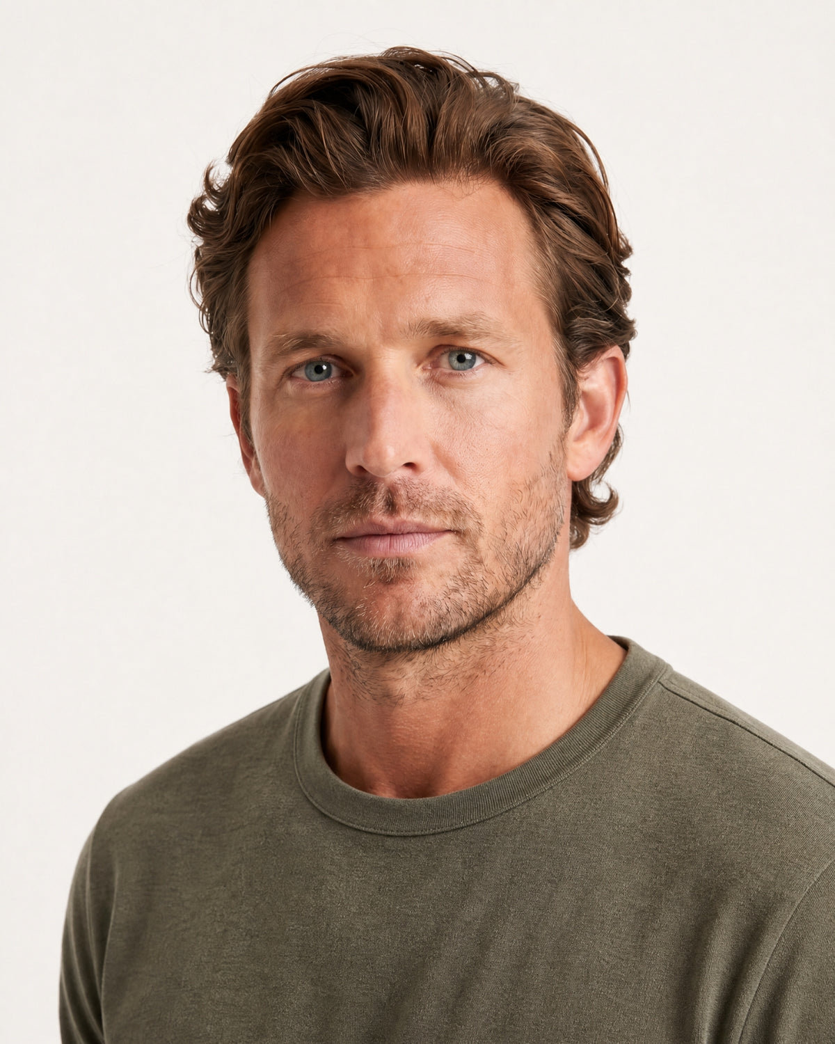 High-Count Australian Wool Crewneck Knit T-Shirt