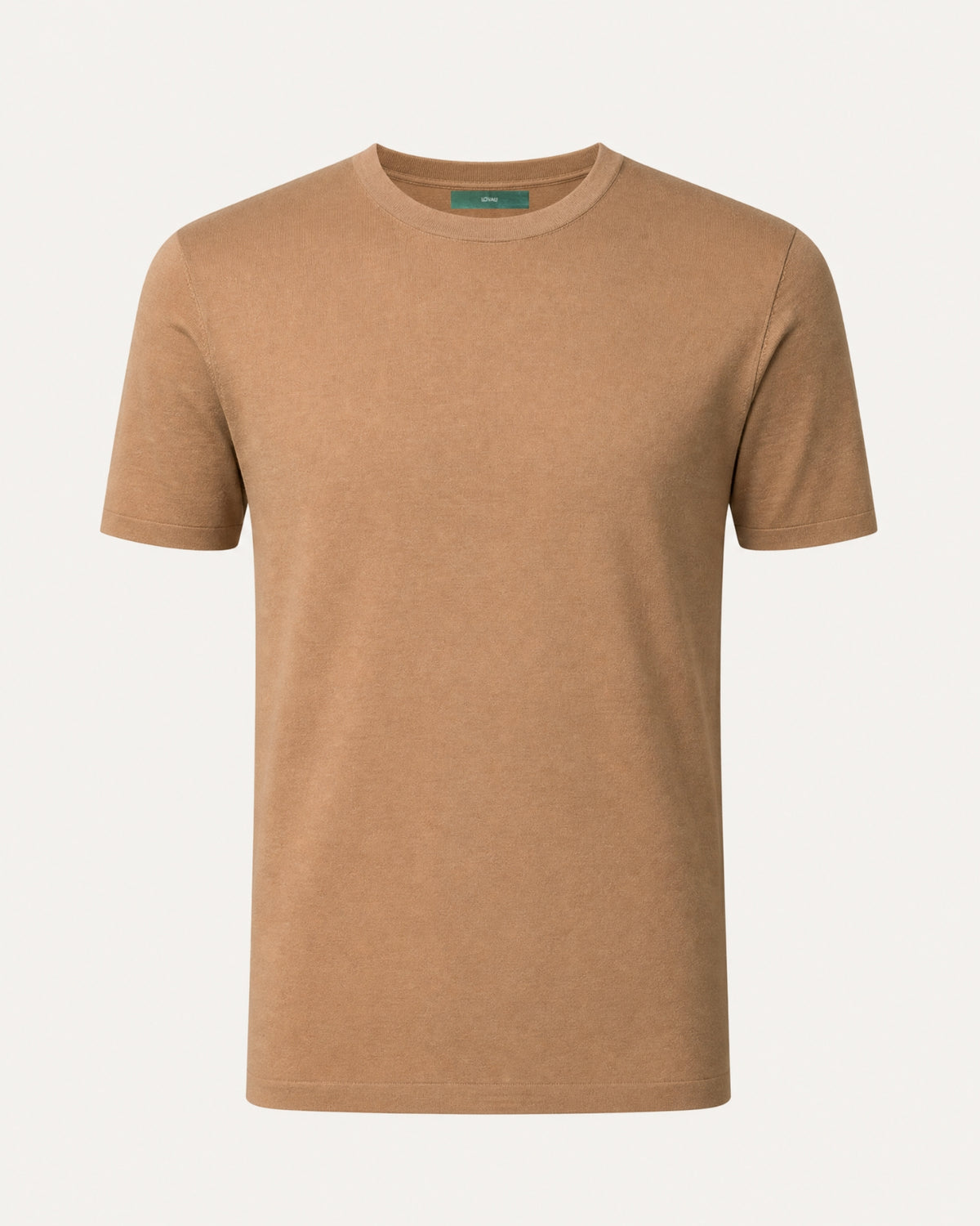 High-Count Australian Wool Crewneck Knit T-Shirt