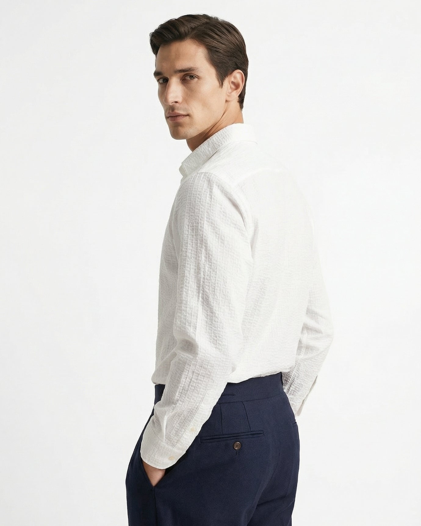 Business Trousers Cotton & Linen Blend