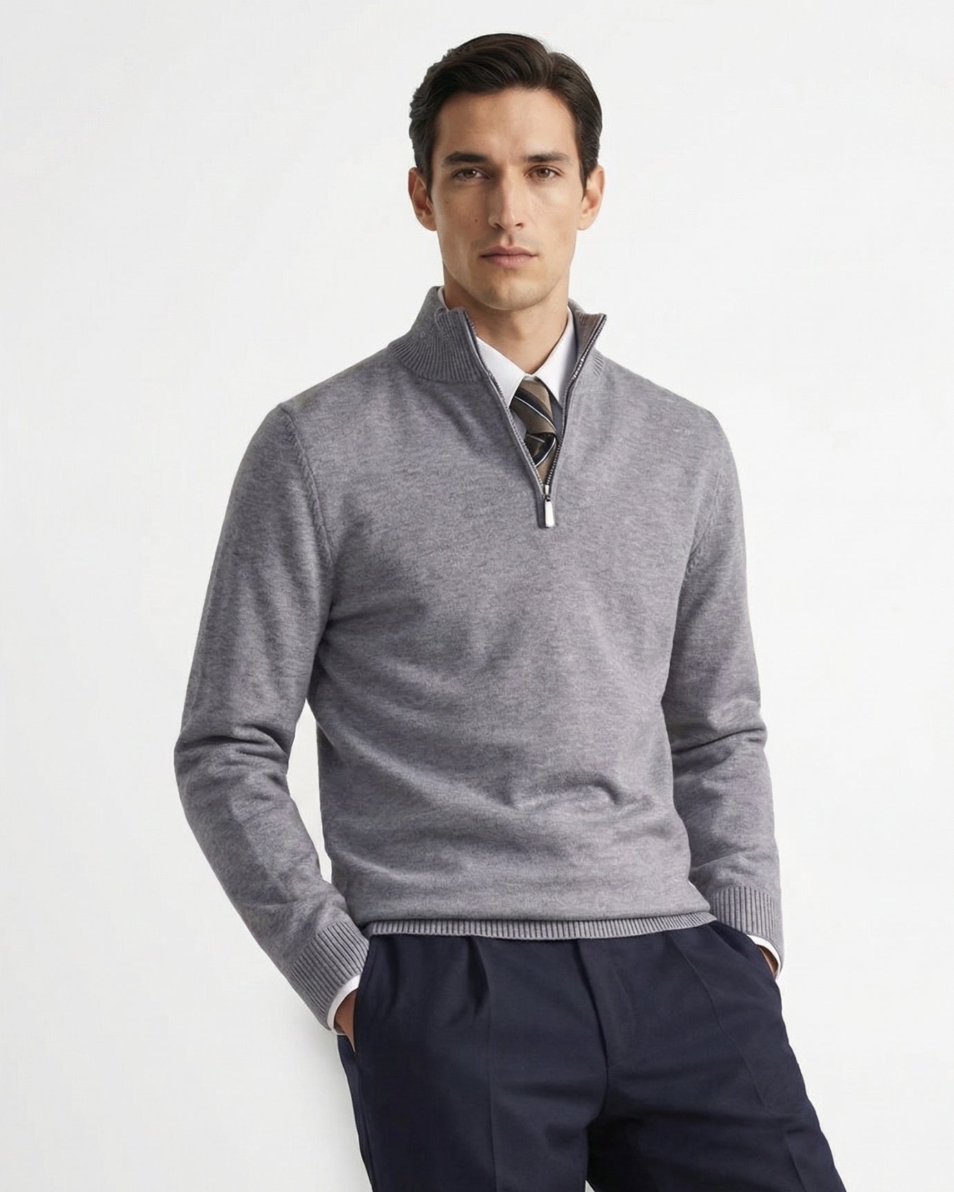 Business Casual Sweater Zipper