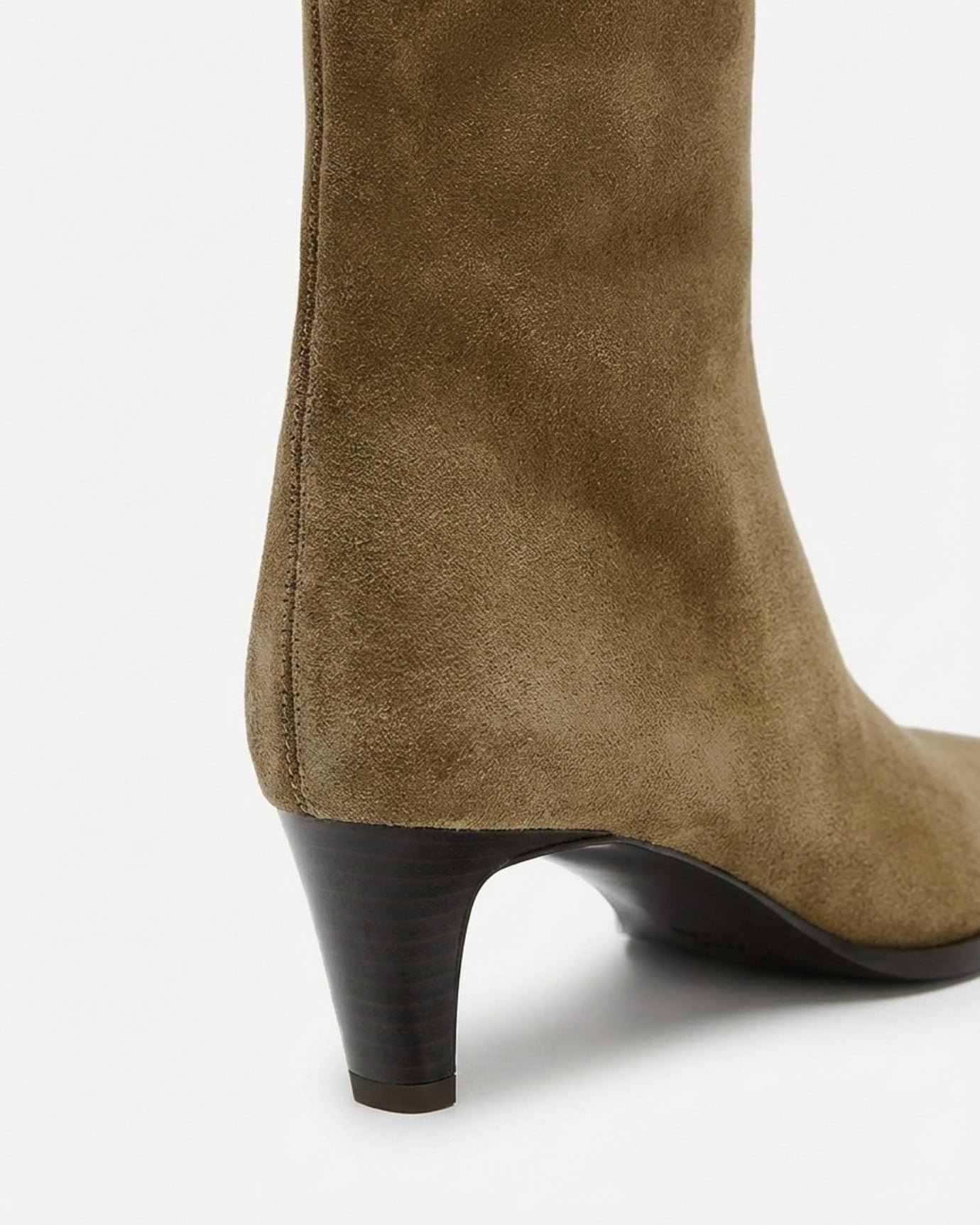 Divina Leather Boots Wide-Leg Kitten Heel Boots