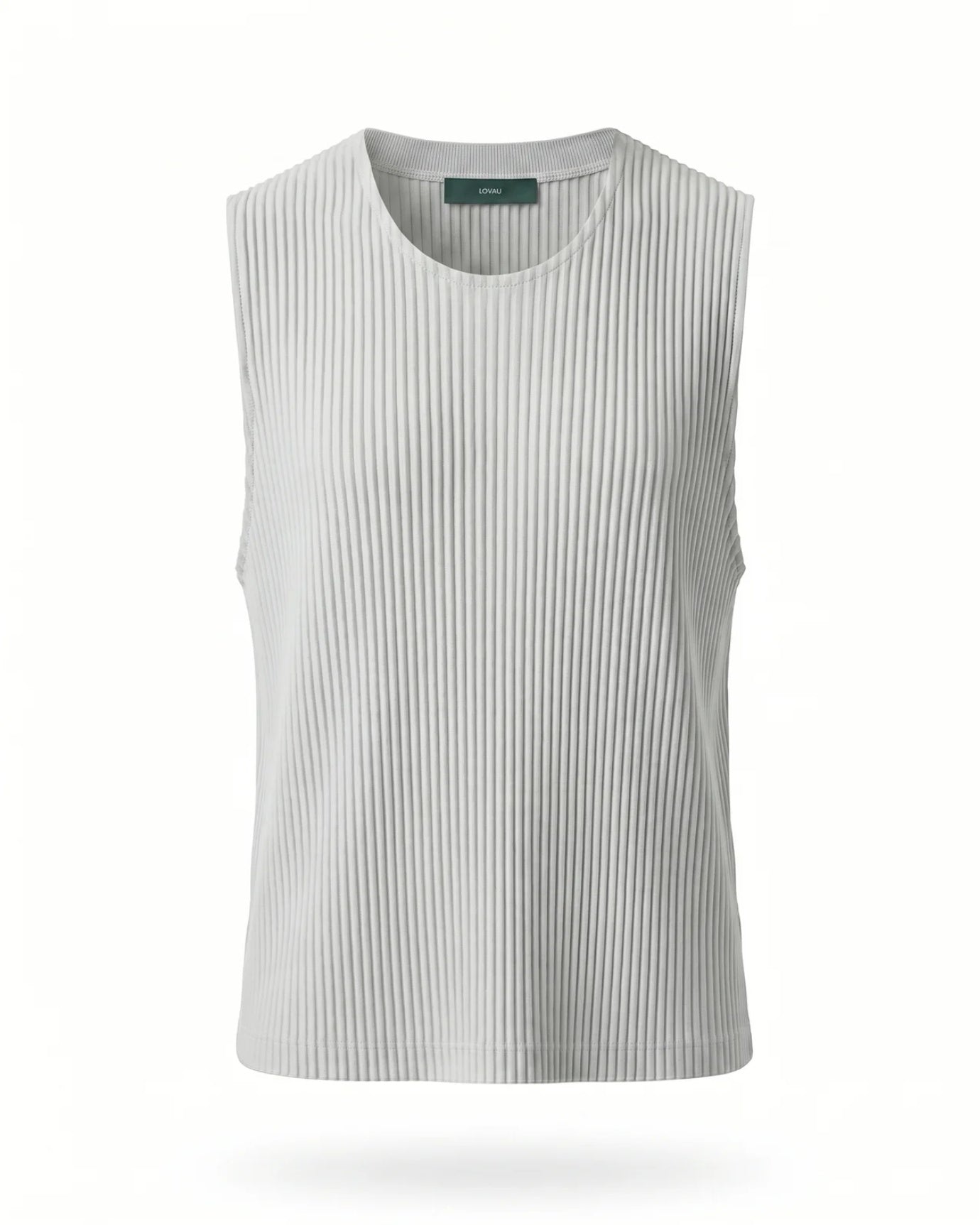 High-End Pleated Gray Vest T-shirt
