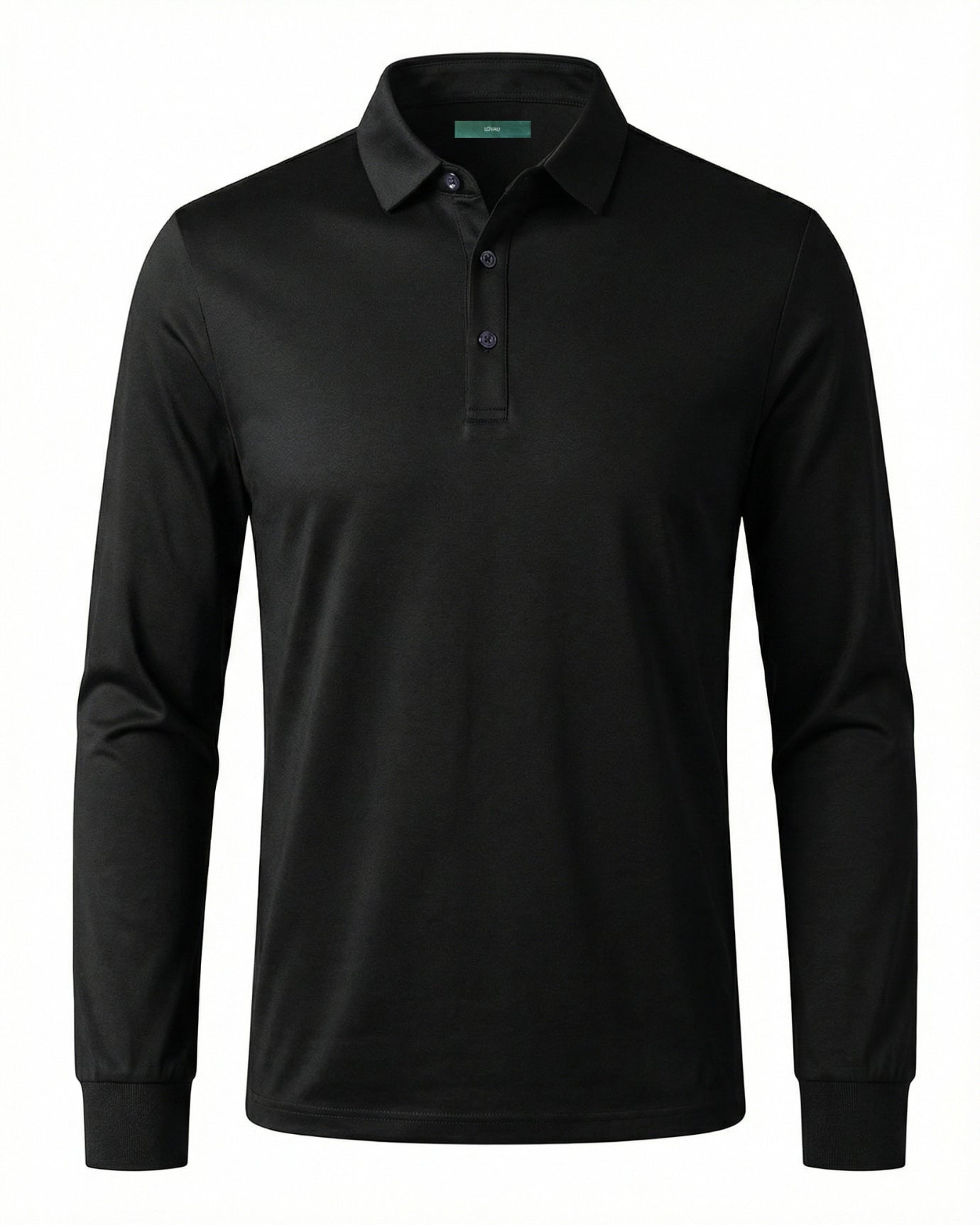 High-End Double Mercerized Cotton Silk Long-Sleeve Polo Shirt