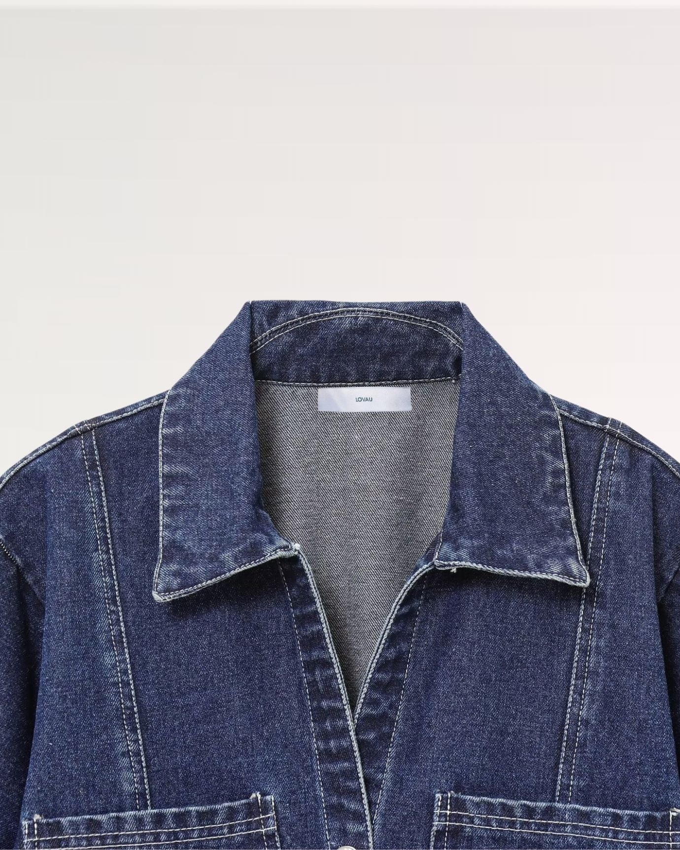 Timeless design navy blue denim shirt
