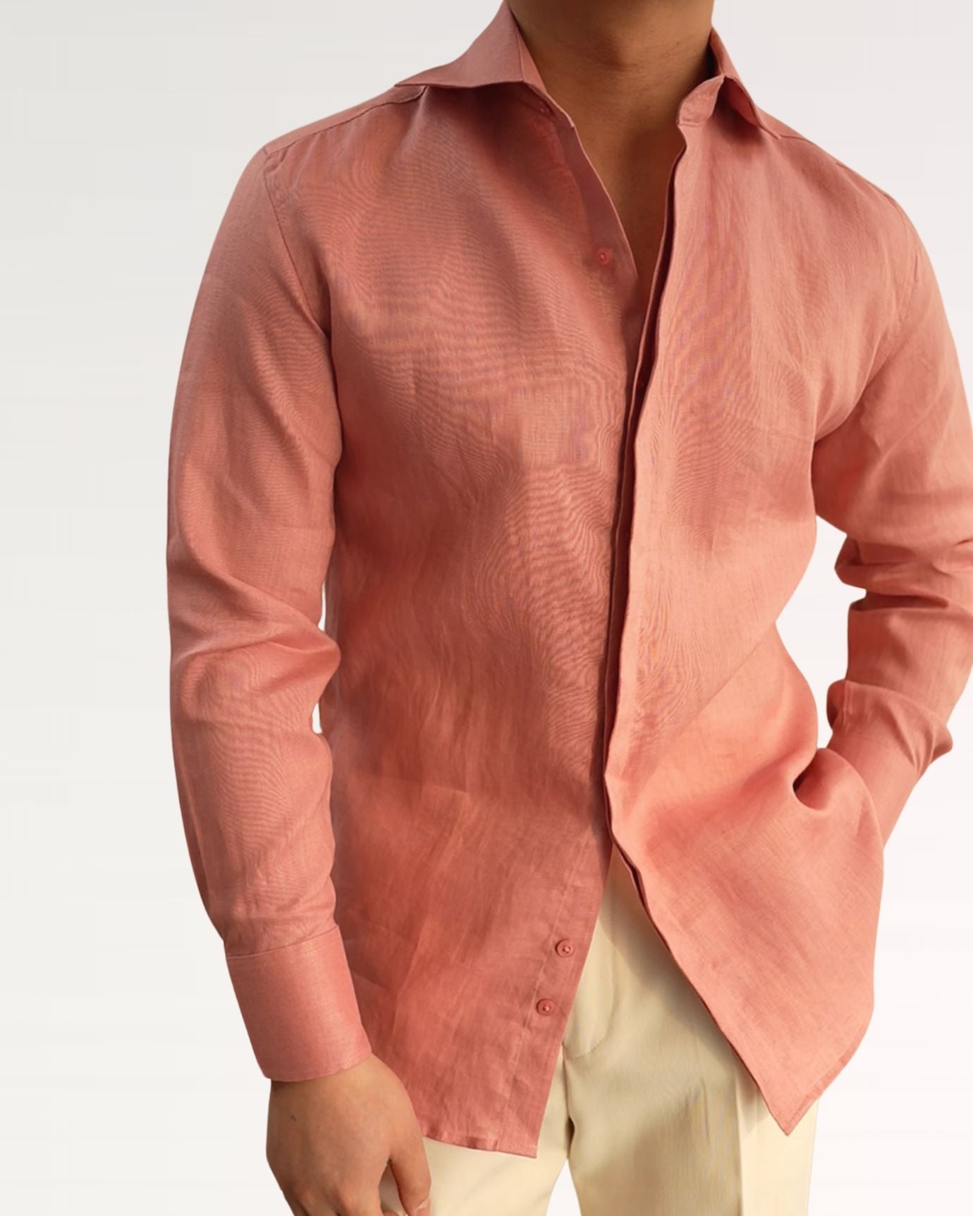 Fine Paris Linen Shirt Flamingo Feather