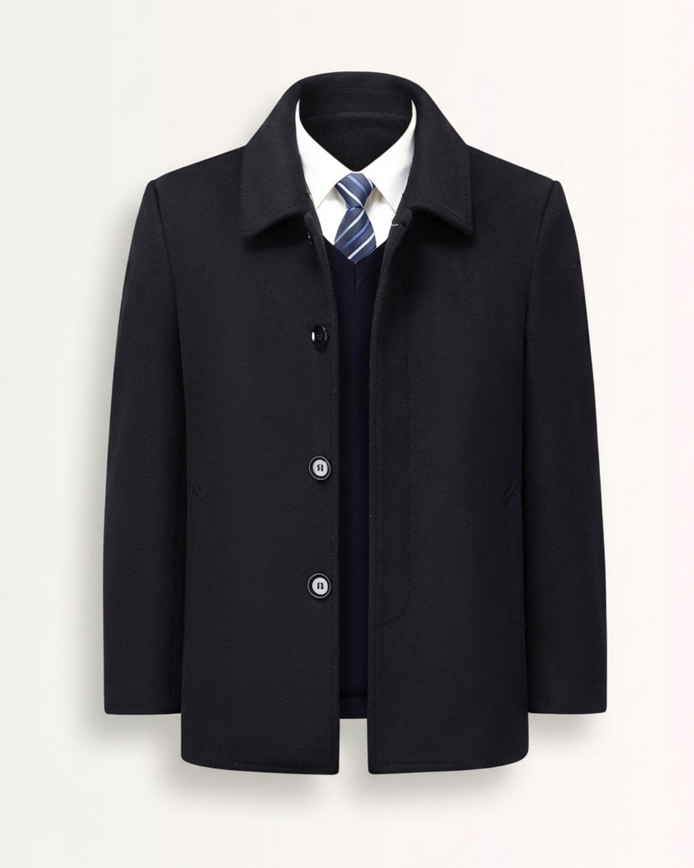 Thick Wool Coat Jacket with Lined Down Jacket