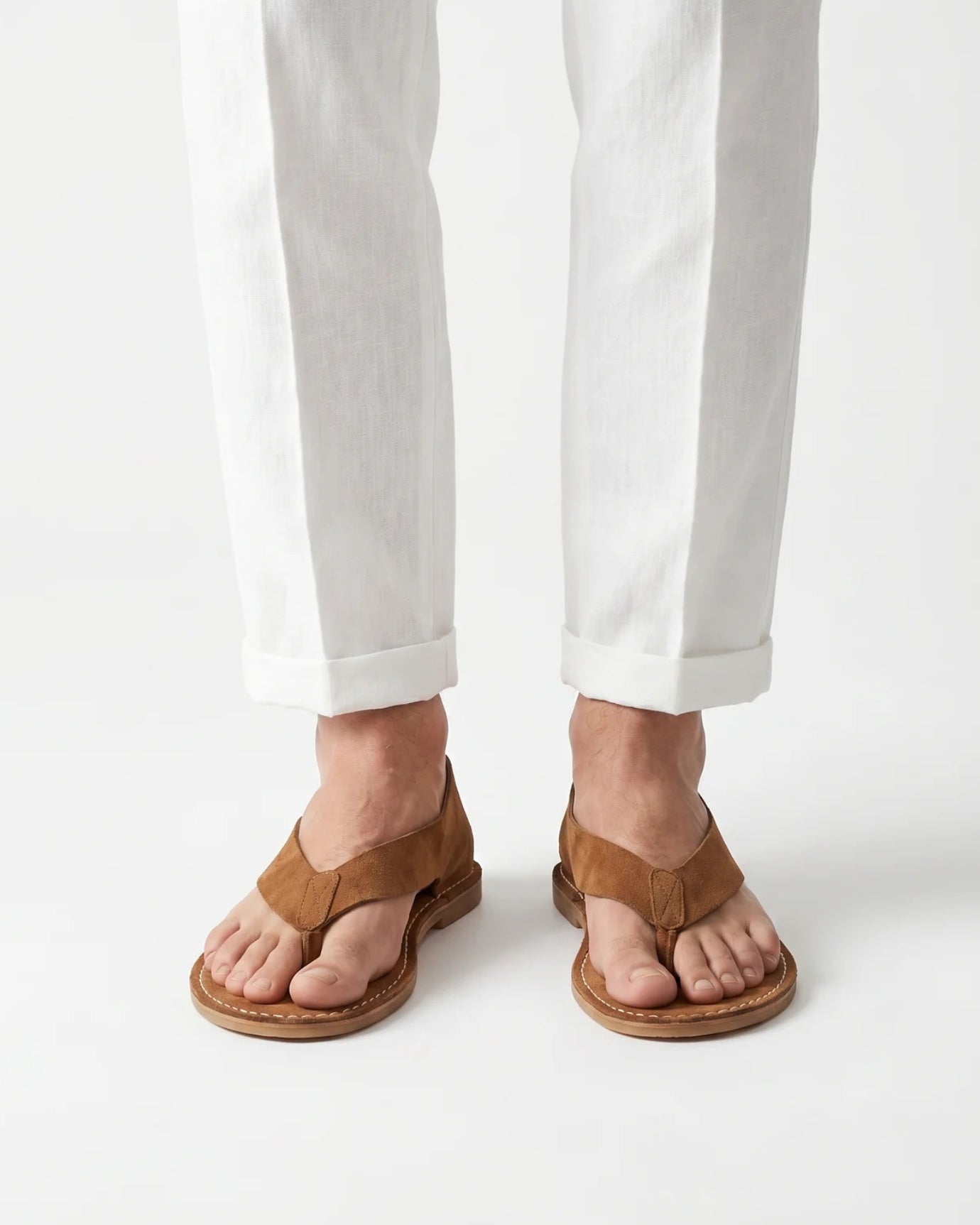 Comfortable Leather Flip-Flops – Breathable Velvet Sandals