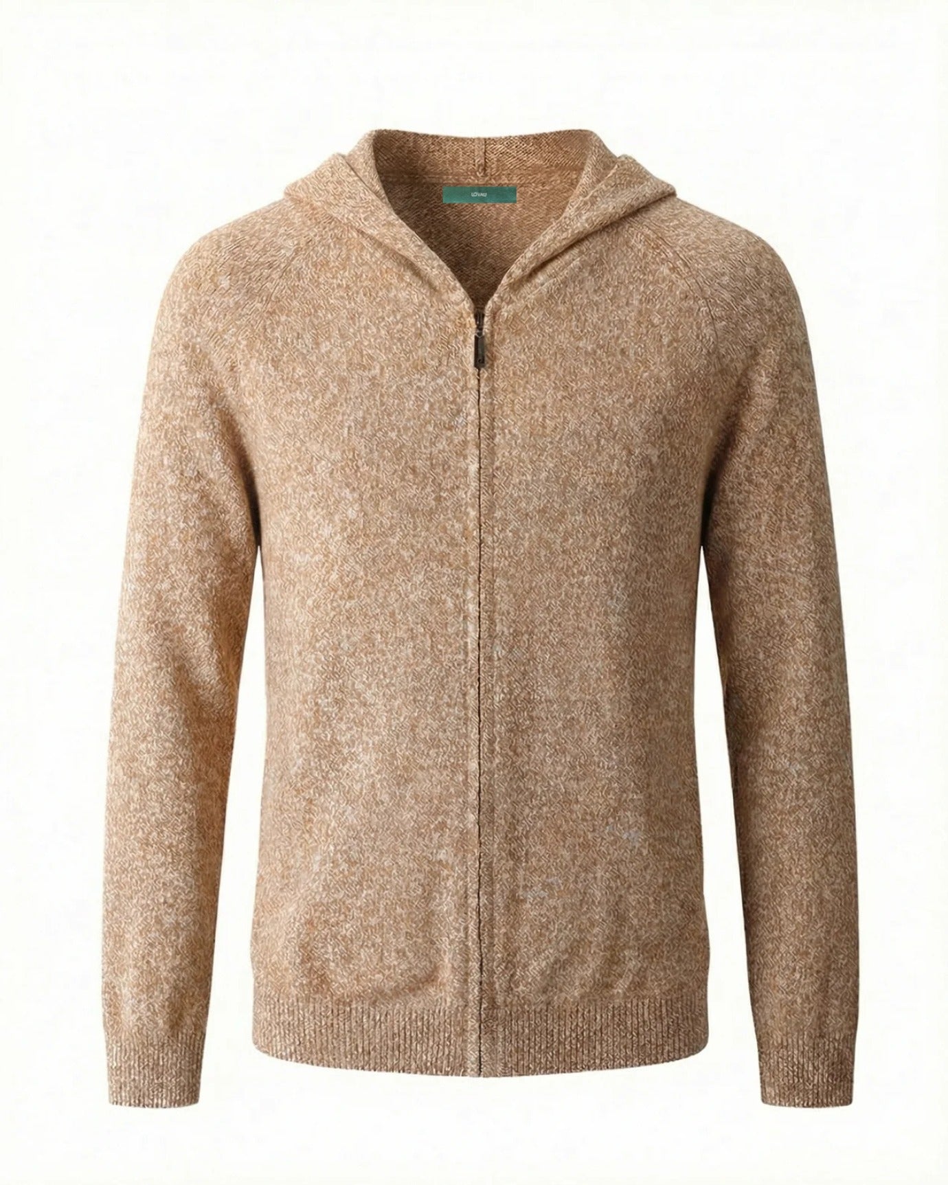 Milano Cashmere & Wool Zipper Hooded Caridgan Knitted