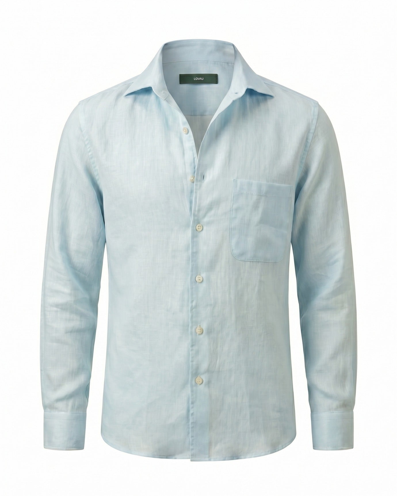 Contemporary Mint Blue Linen Shirt