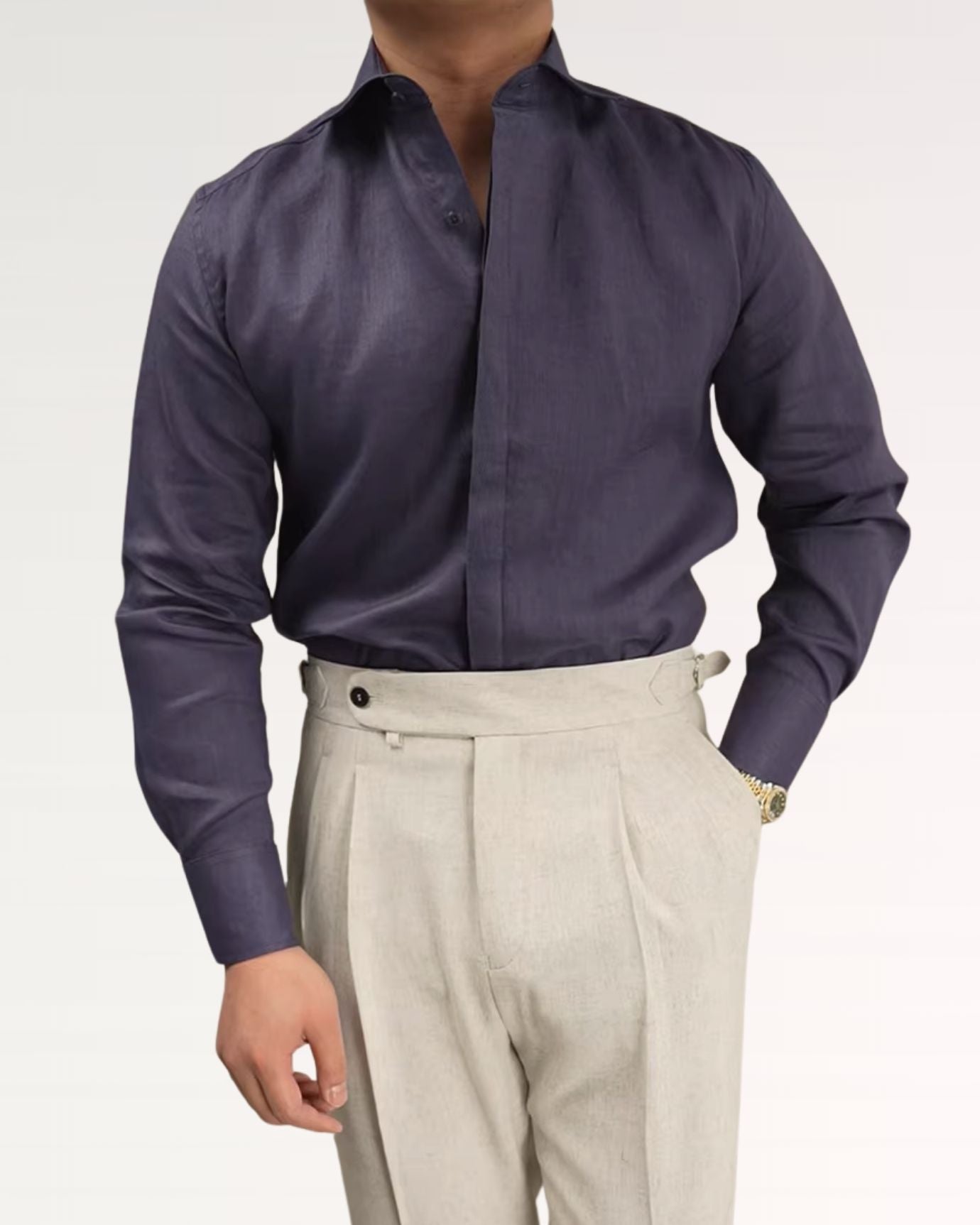 Fine Paris Linen Shirt Poseidon Blue