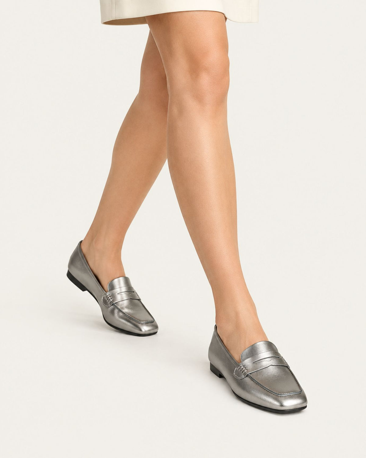 Genuine Leather Square-Toe Slip-On Old Money Loafers