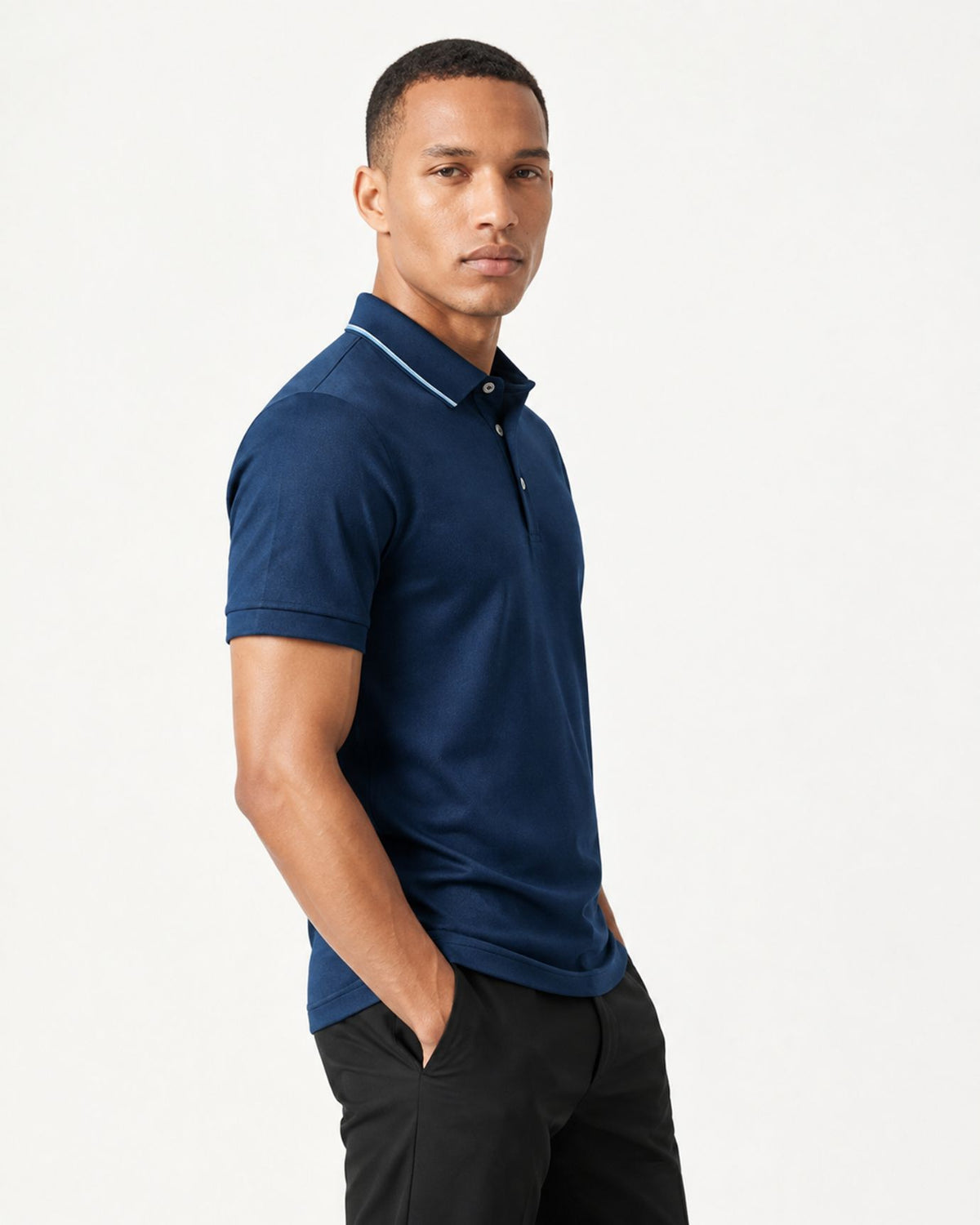 Lightweight Acetate Short-Sleeve Polo Shirt