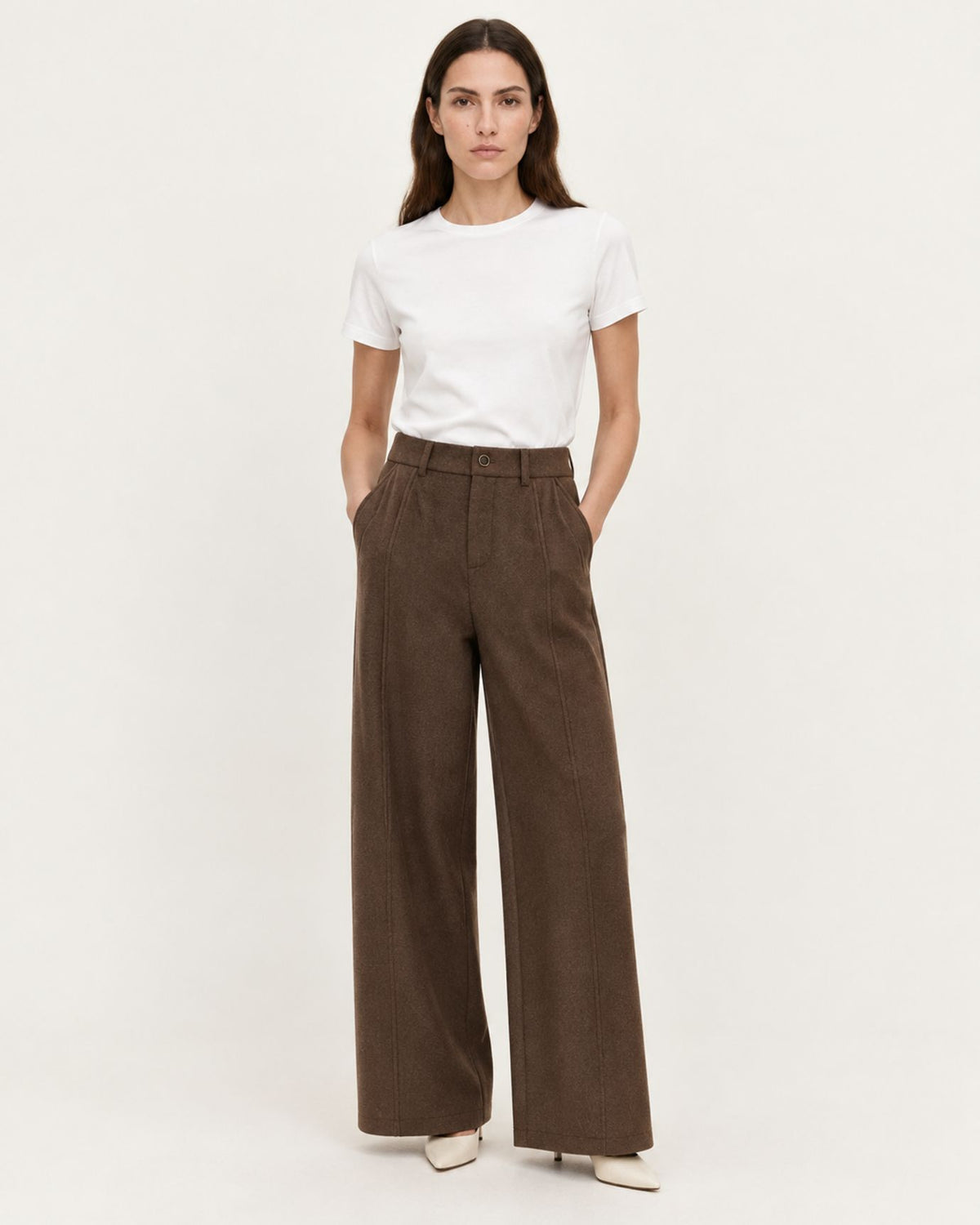 Woman Tailored High-Waisted Wool Trousers