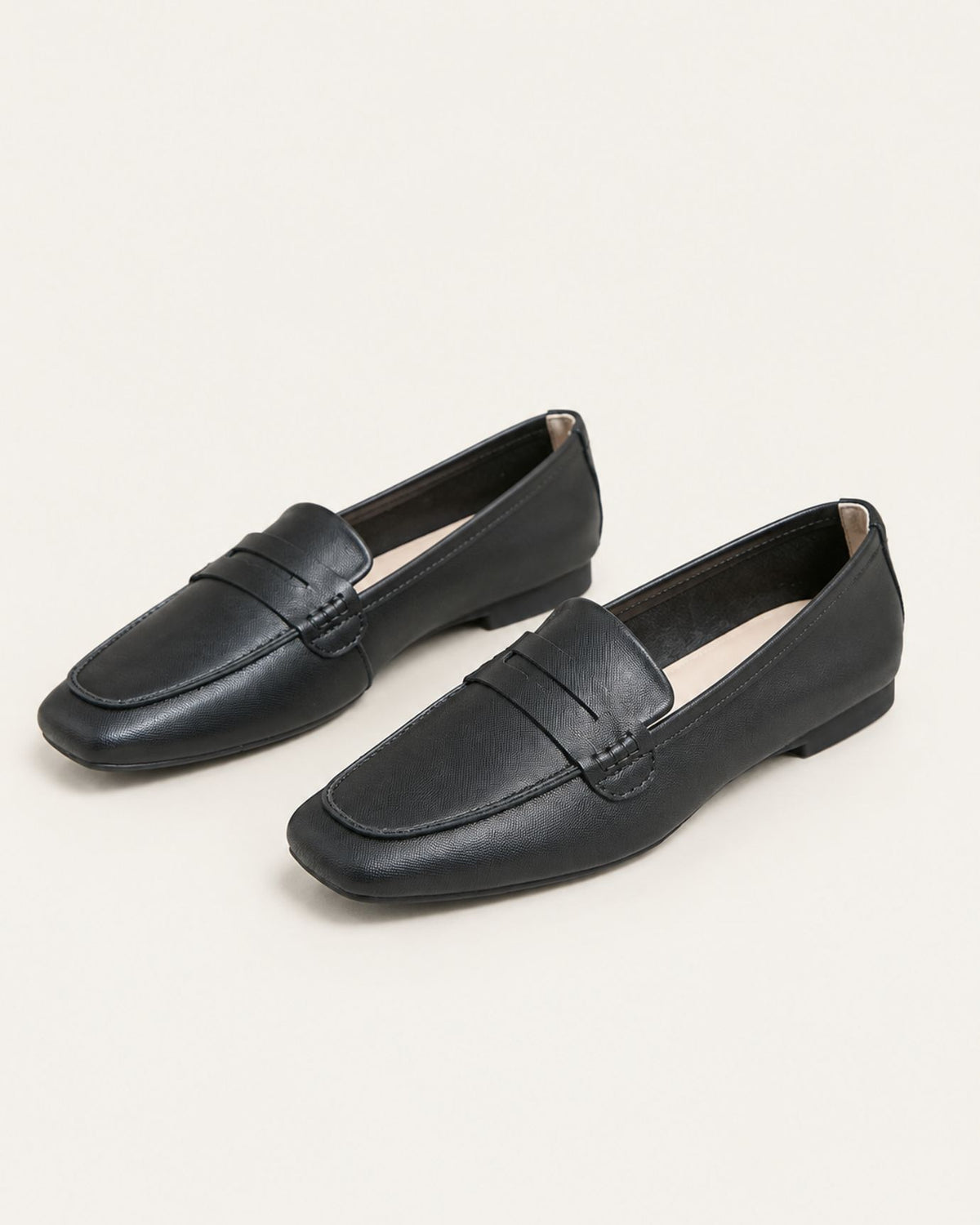 Genuine Leather Square-Toe Slip-On Old Money Loafers