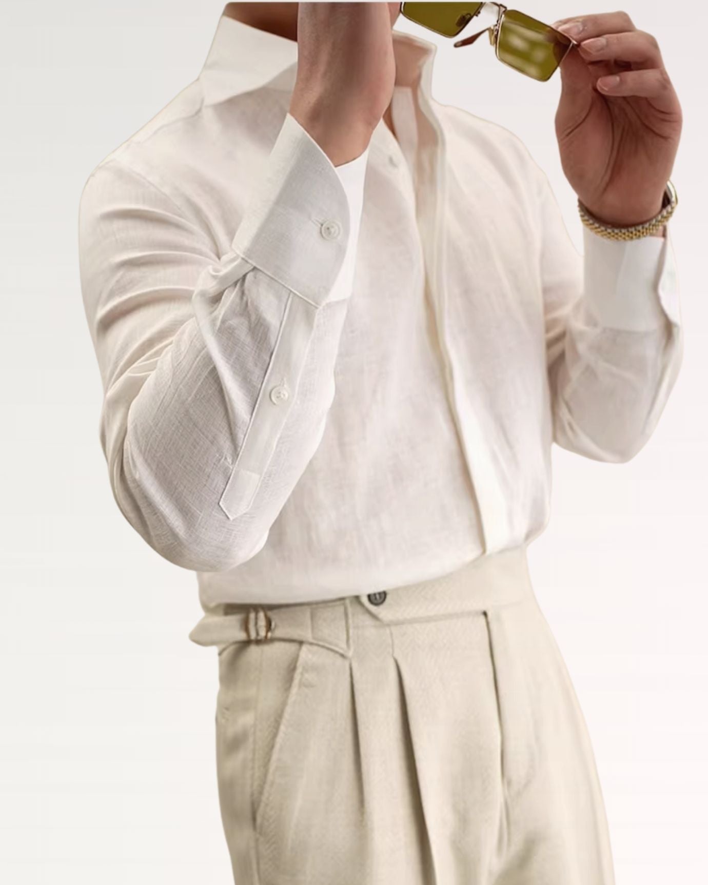natural linen shirt showcasing breathable fabric for warm weather