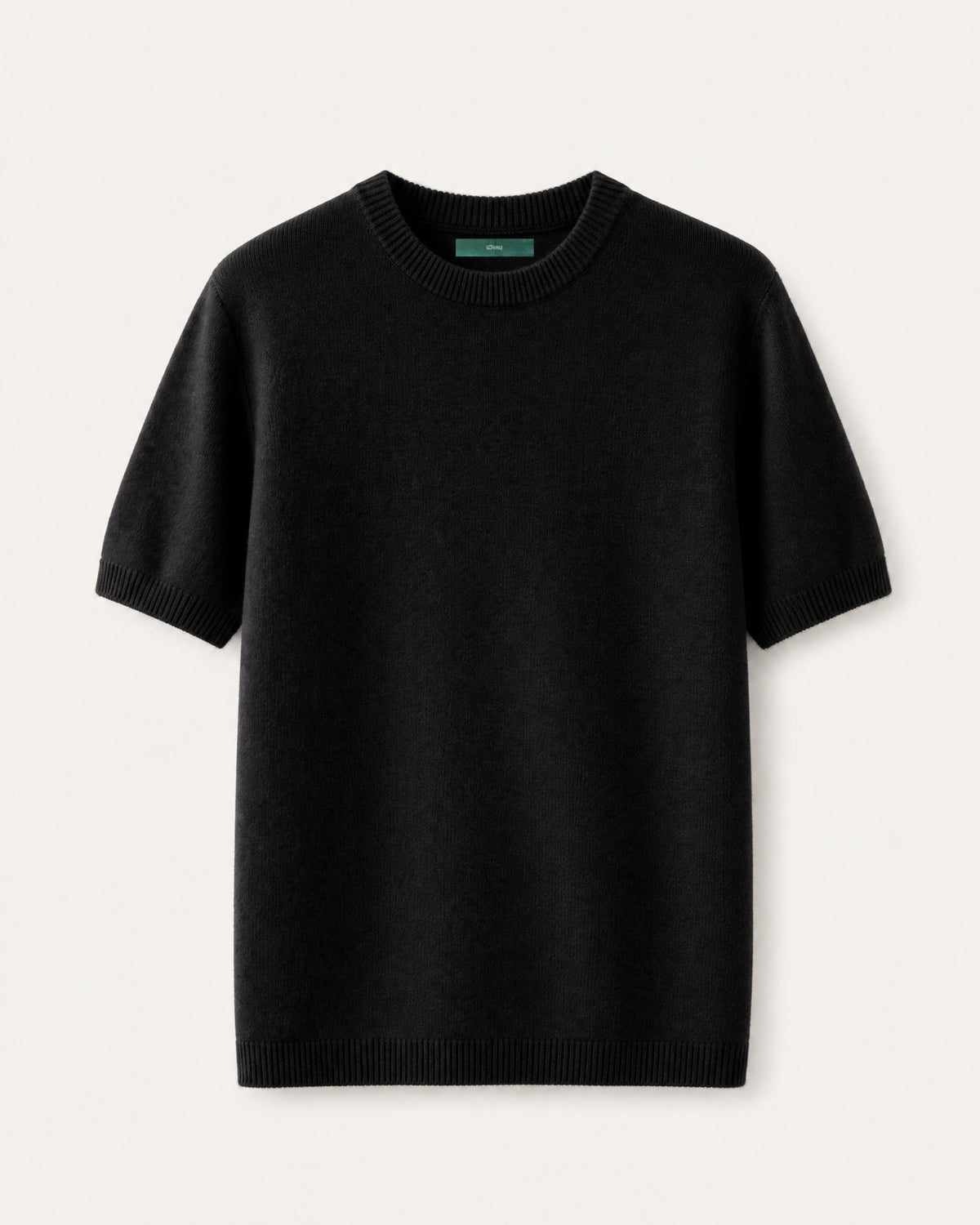 Cashmere Basic Knit Short-Sleeve Tee