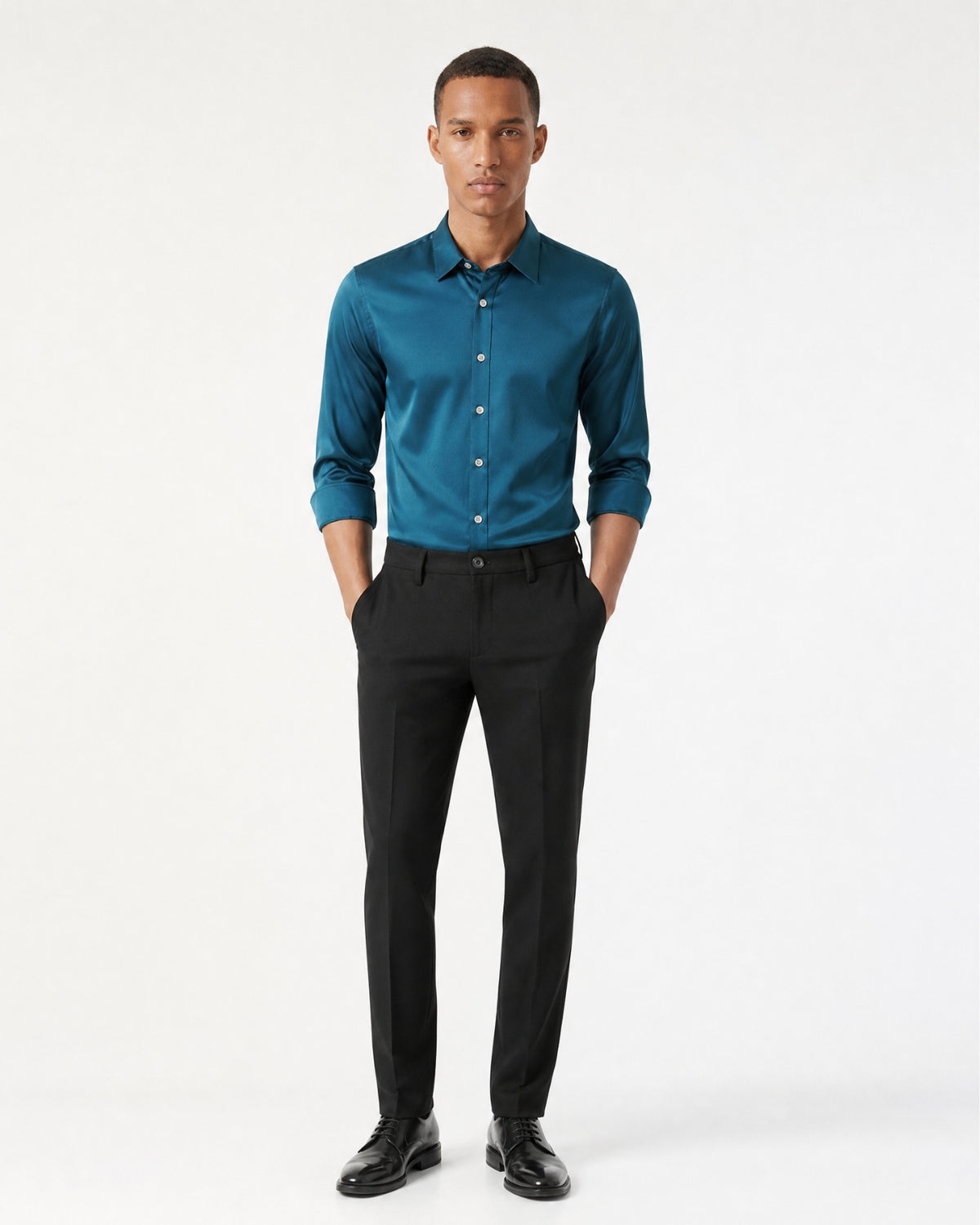 Hign-End Mulberry Silk Long-Sleeve Jacquard Shirt
