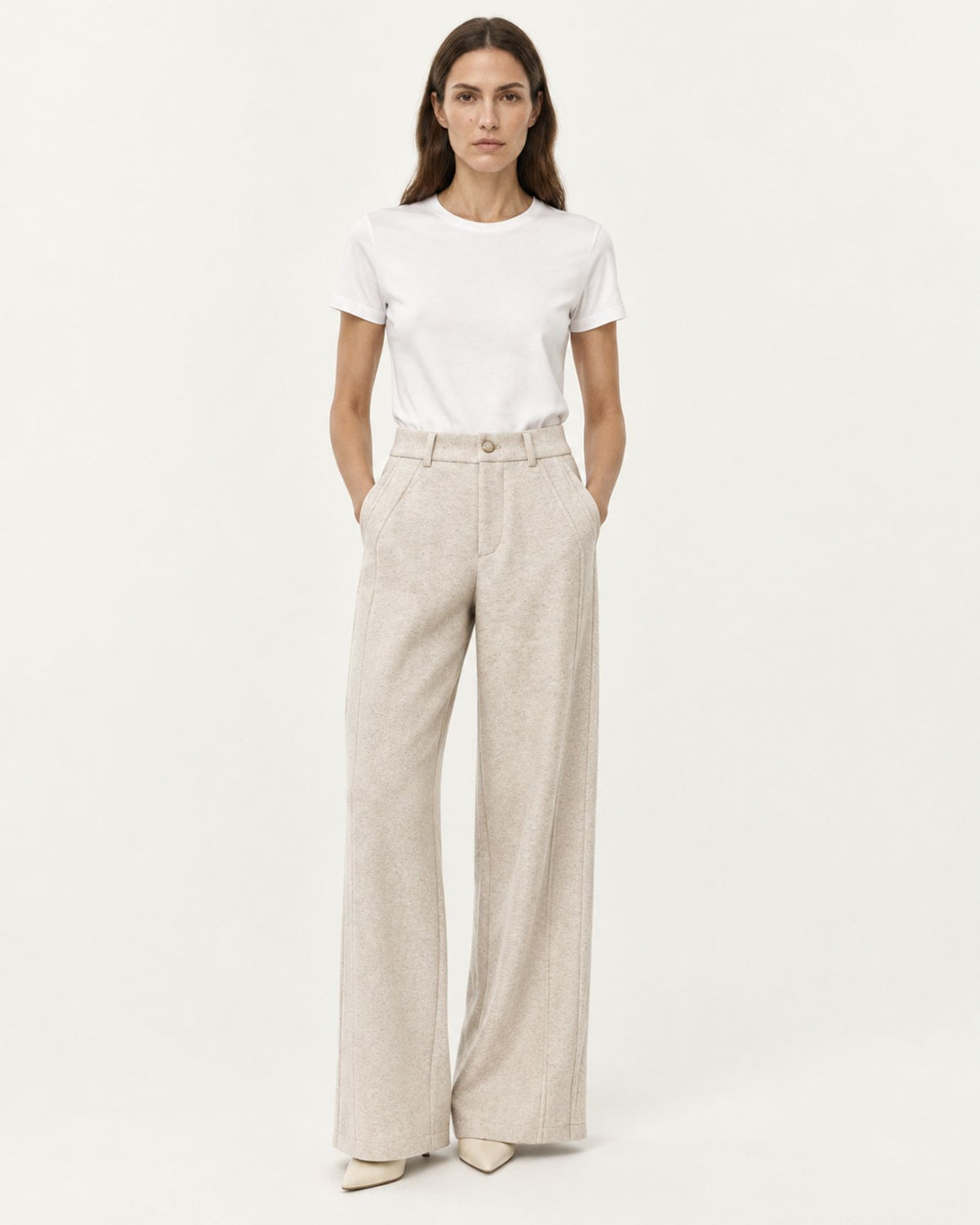 Woman Tailored High-Waisted Wool Trousers