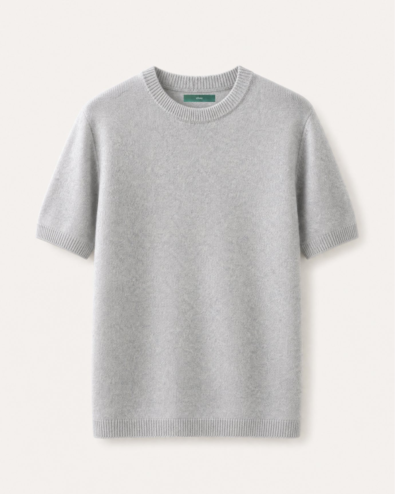 Cashmere Basic Knit Short-Sleeve Tee