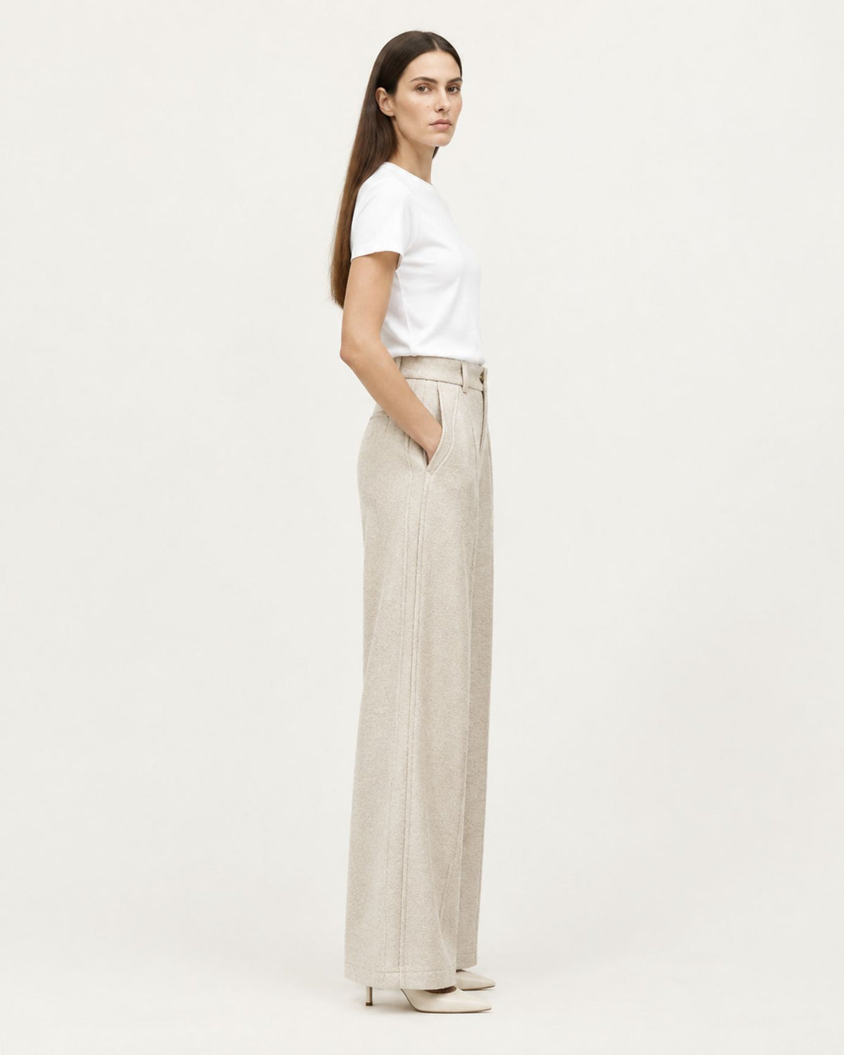 Woman Tailored High-Waisted Wool Trousers