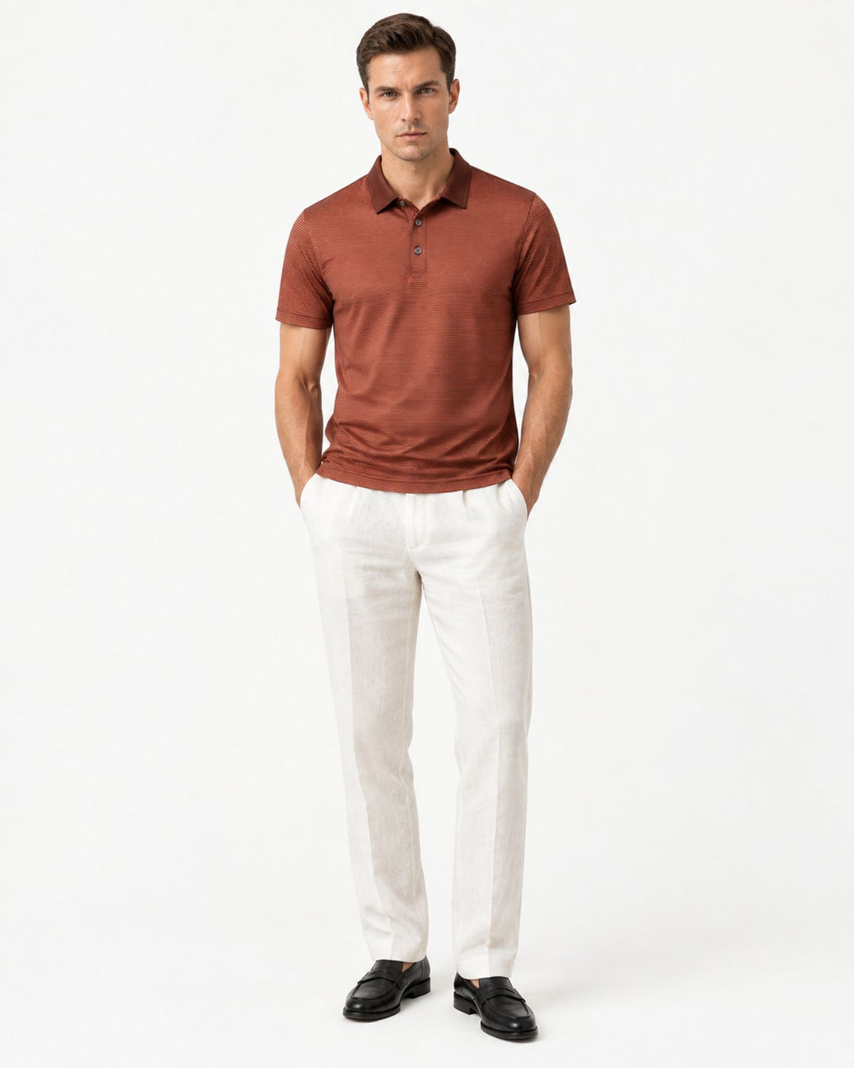 Relaxed-Fit Striped Acetate Polo Shirt
