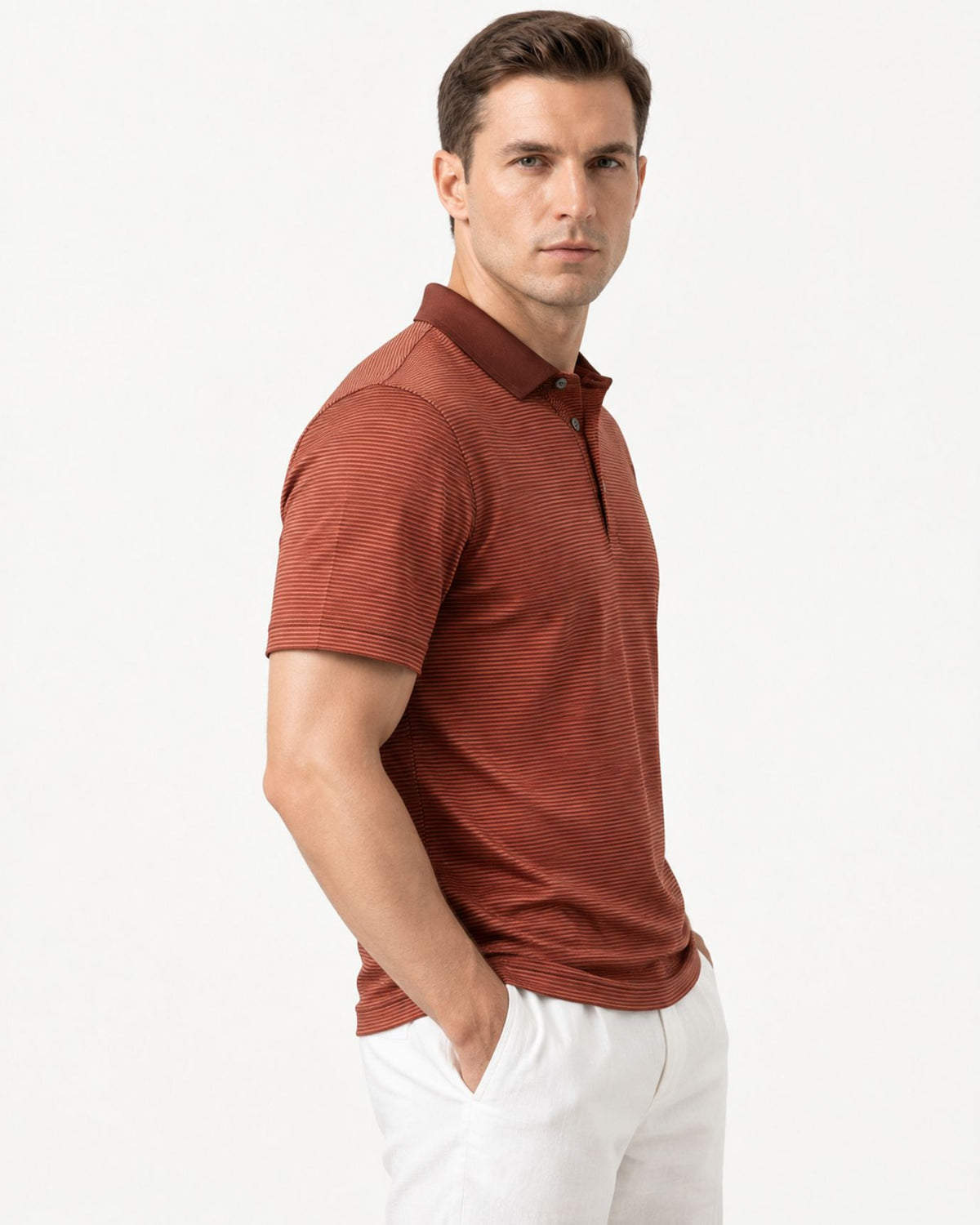 Relaxed-Fit Striped Acetate Polo Shirt