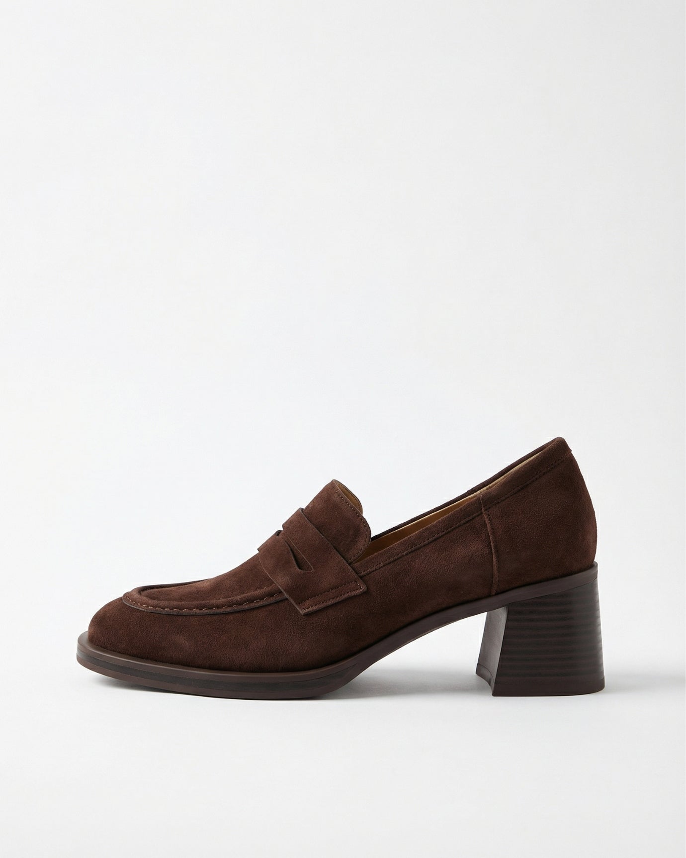 Franziska Old Money Genuine Leather Loafers Heels | Velvet-Lined