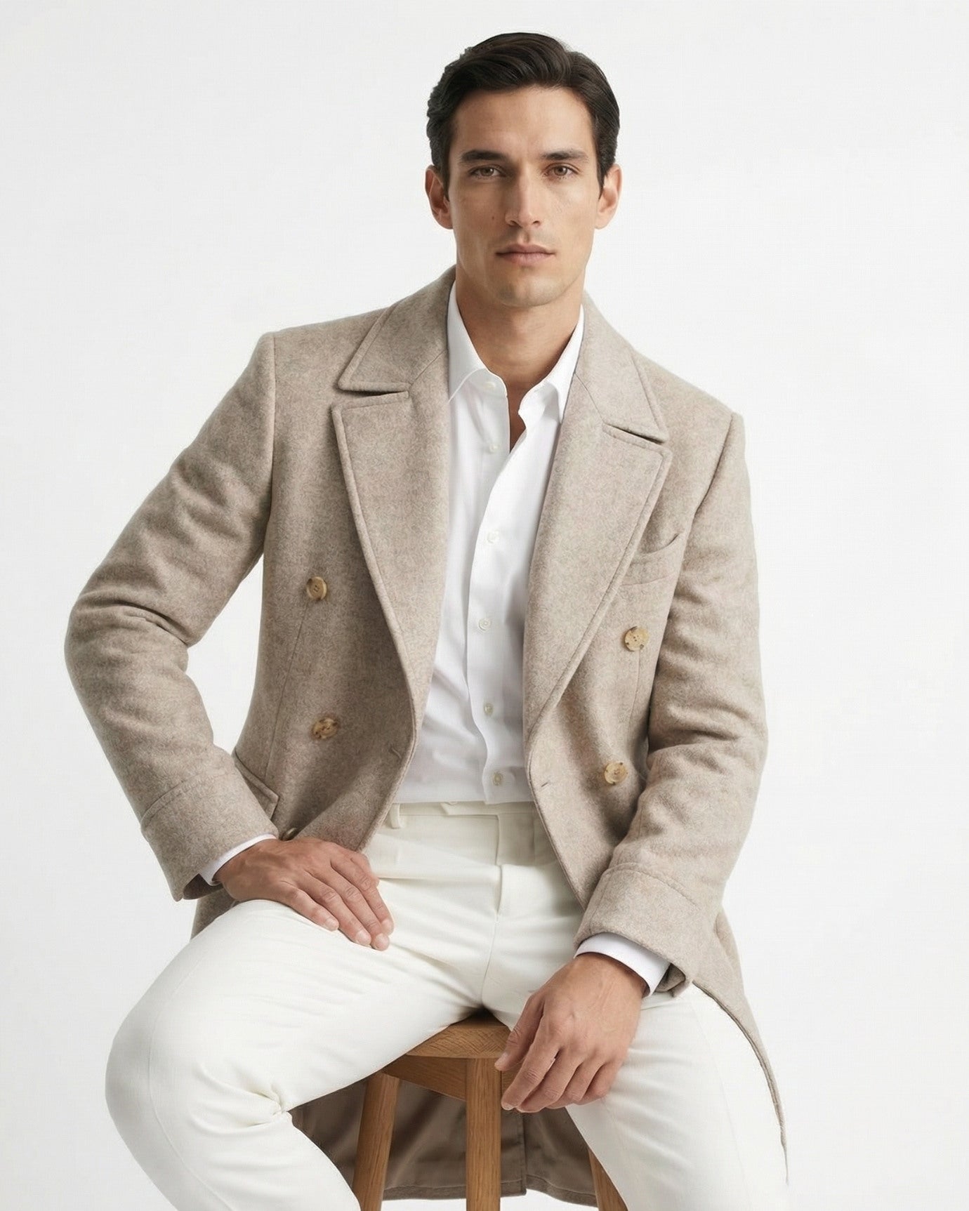 Ulster Collar Double-Breasted Wool Thick Coat