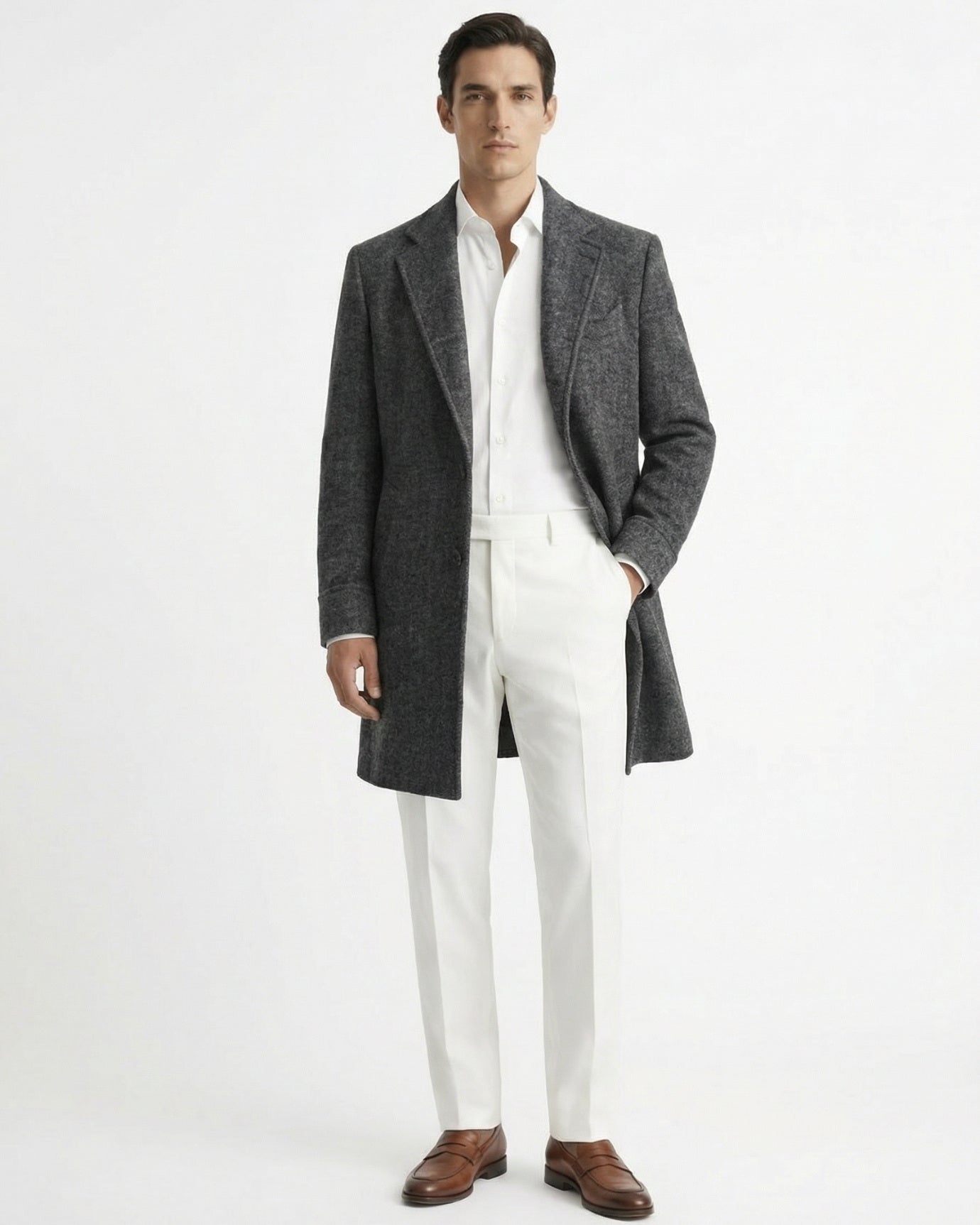 Heavyweight Chester Wool Coat Dark Gray