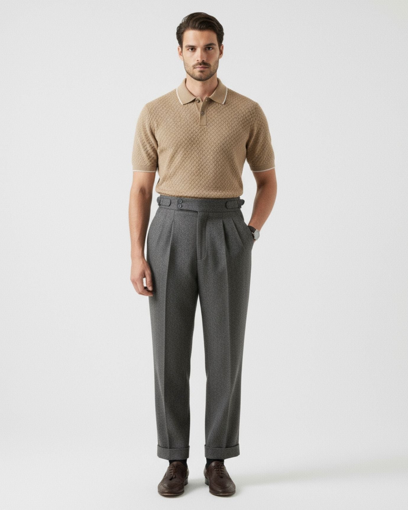 Cashmere Polo Short Sleeve Business Casual