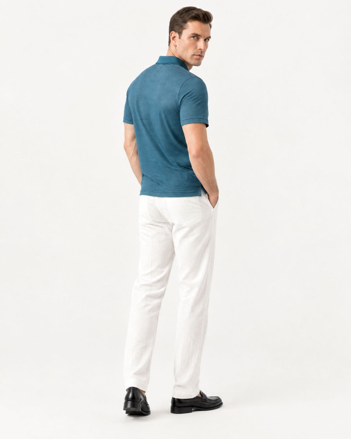 Relaxed-Fit Striped Acetate Polo Shirt